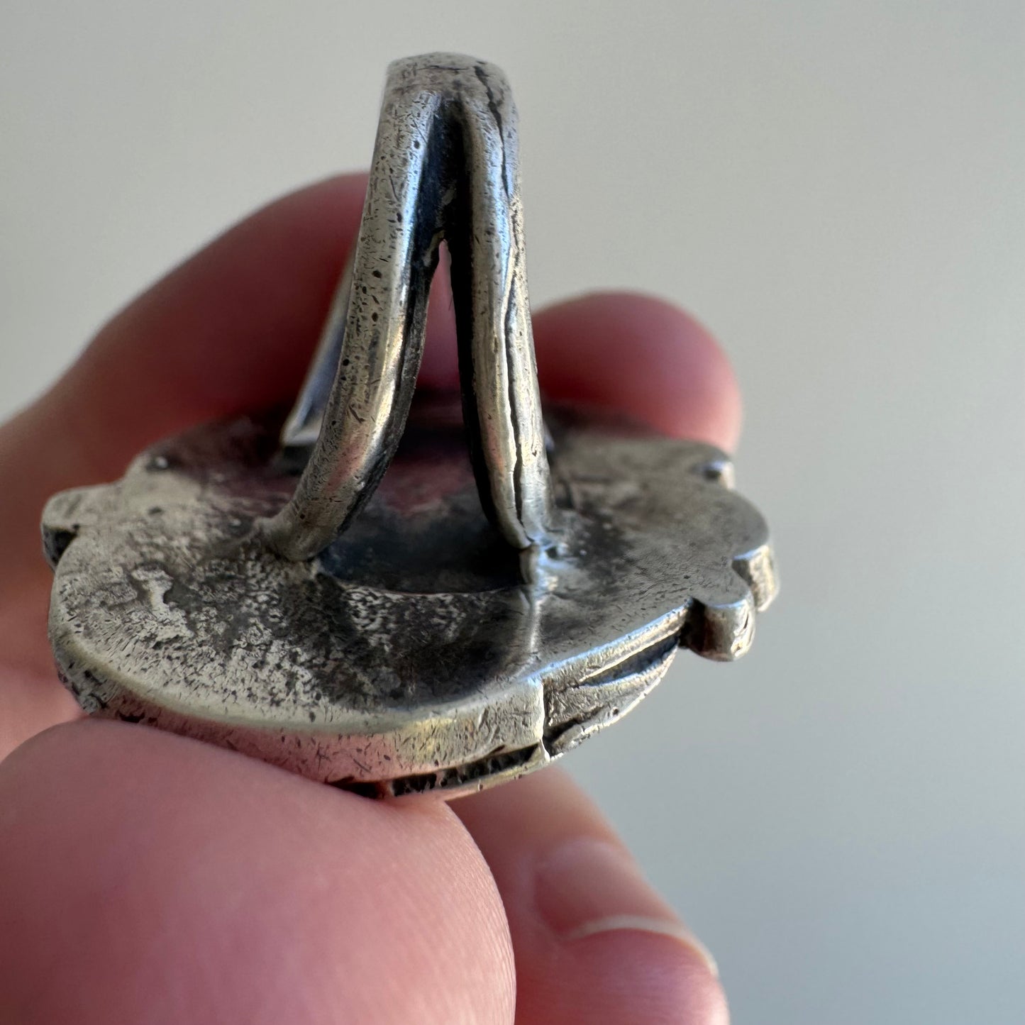 V I N T A G E // infinite change / sterling silver and turquoise statement ring / size 5ish