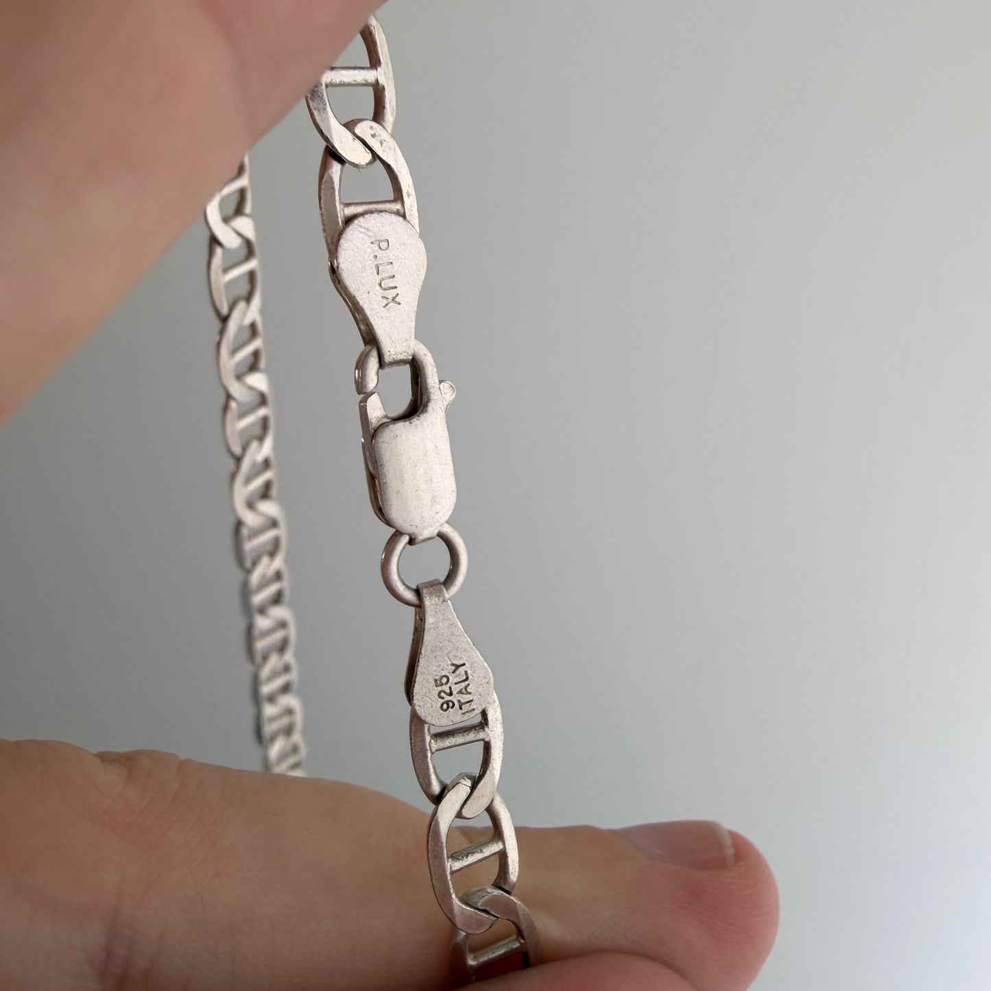 reimagined V I N T A G E // modern day watch chain / re-worked sterling flat mariner anchor sailor chain / 23.5", 18.6g