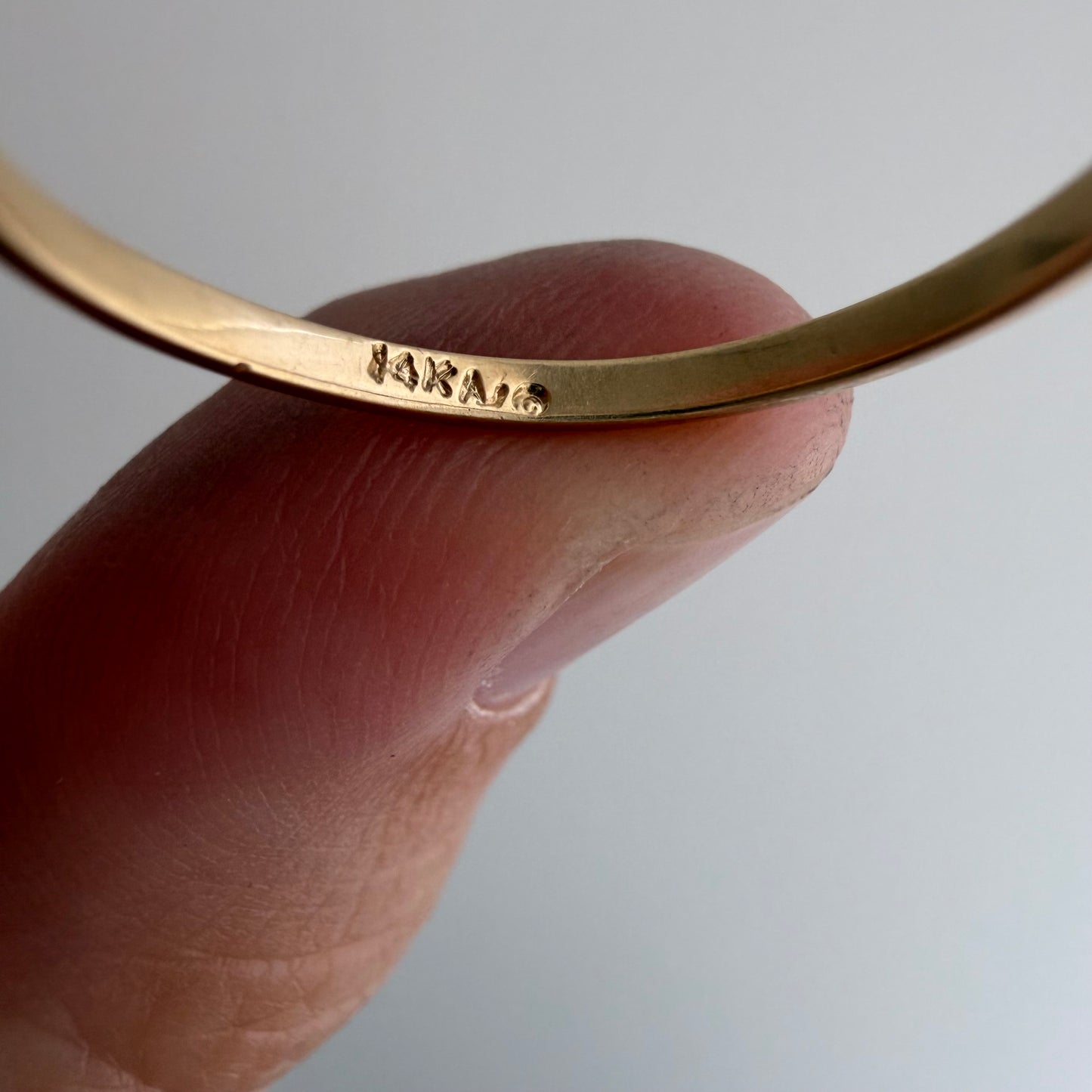 V I N T A G E // skinny stacker / 14k yellow and white gold five diamond band / size 7.75