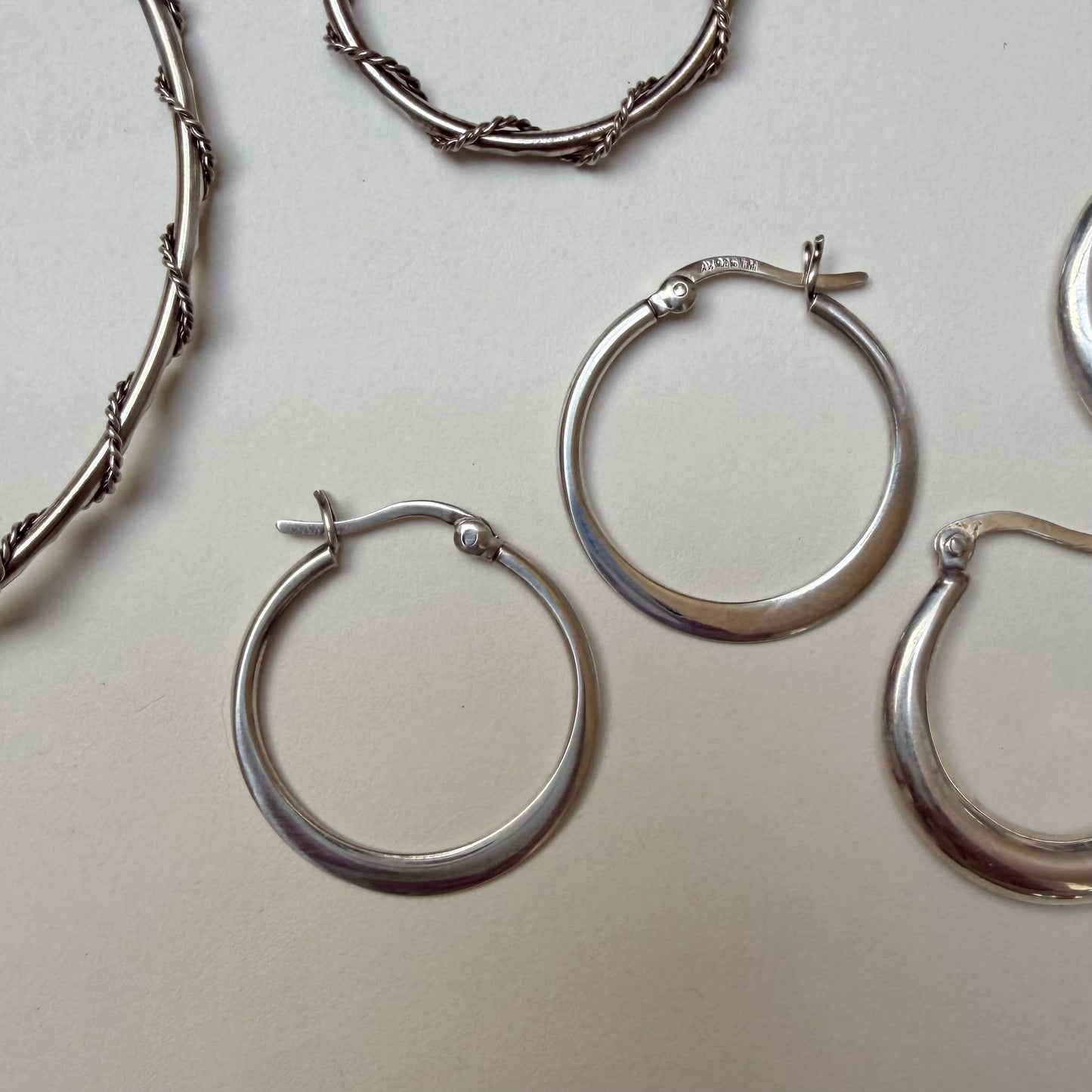 E S T A T E // a bunch of sterling silver hoop earrings