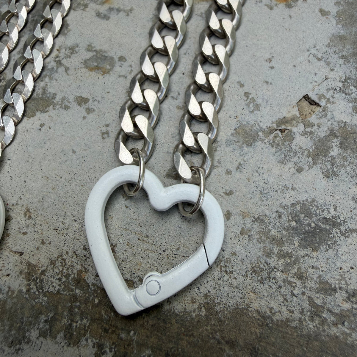 LIKE A LIVE // reworked sterling silver chains with costume carabiner charm holders