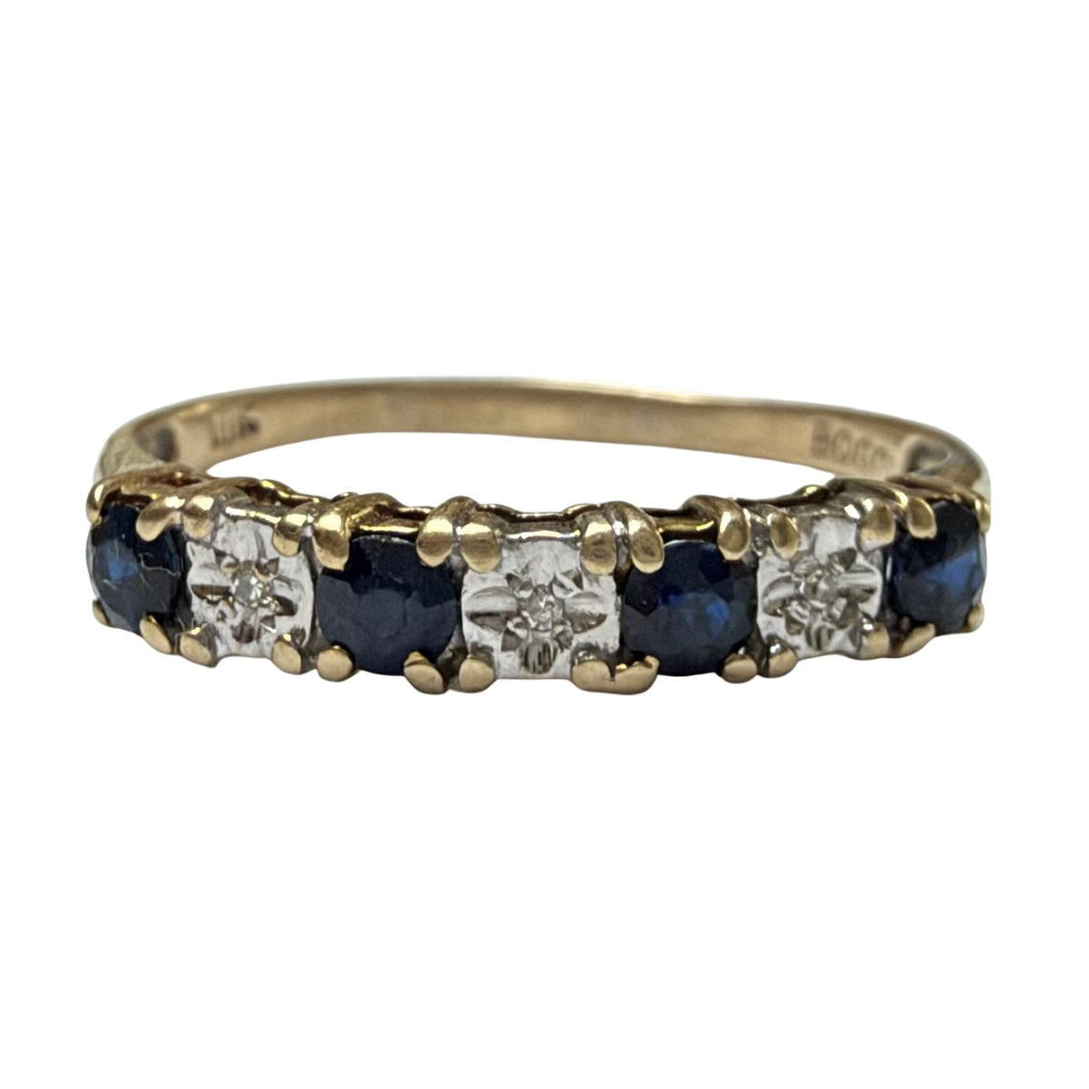 V I N T A G E // 5pm in November / 10k half eternity band with topaz and diamonds / size 8.75