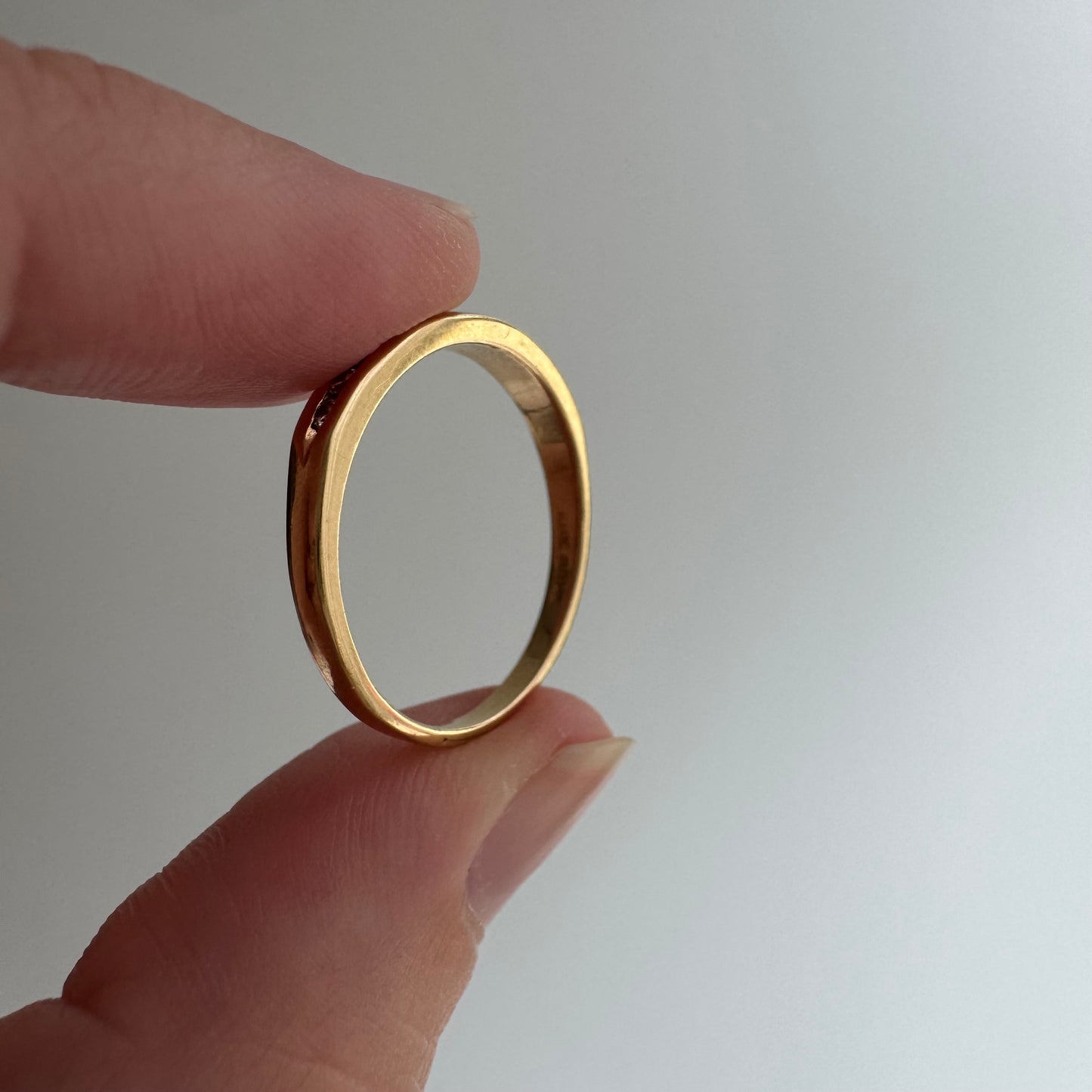 V I N T A G E // a dozen sparkles / 14k yellow gold and 12 channel set diamond half eternity band / size 7.75