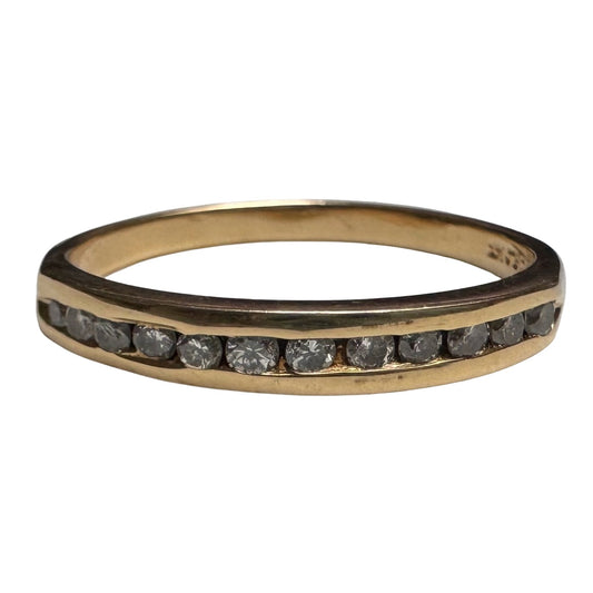 V I N T A G E // a dozen sparkles / 14k yellow gold and 12 channel set diamond half eternity band / size 7.75