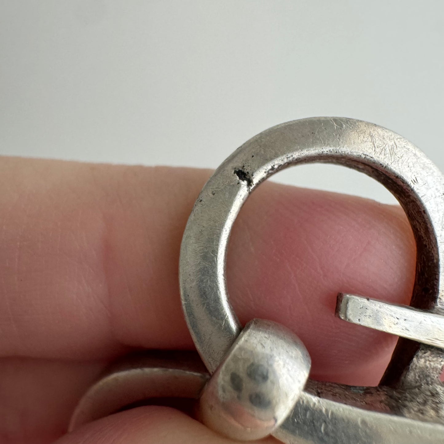 V I N T A G E // infinite nails / sterling silver figure eight horseshoe nail link bracelet / ~7.5", 44.1g