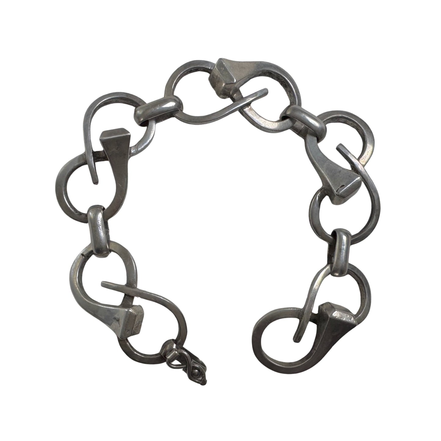 V I N T A G E // infinite nails / sterling silver figure eight horseshoe nail link bracelet / ~7.5", 44.1g