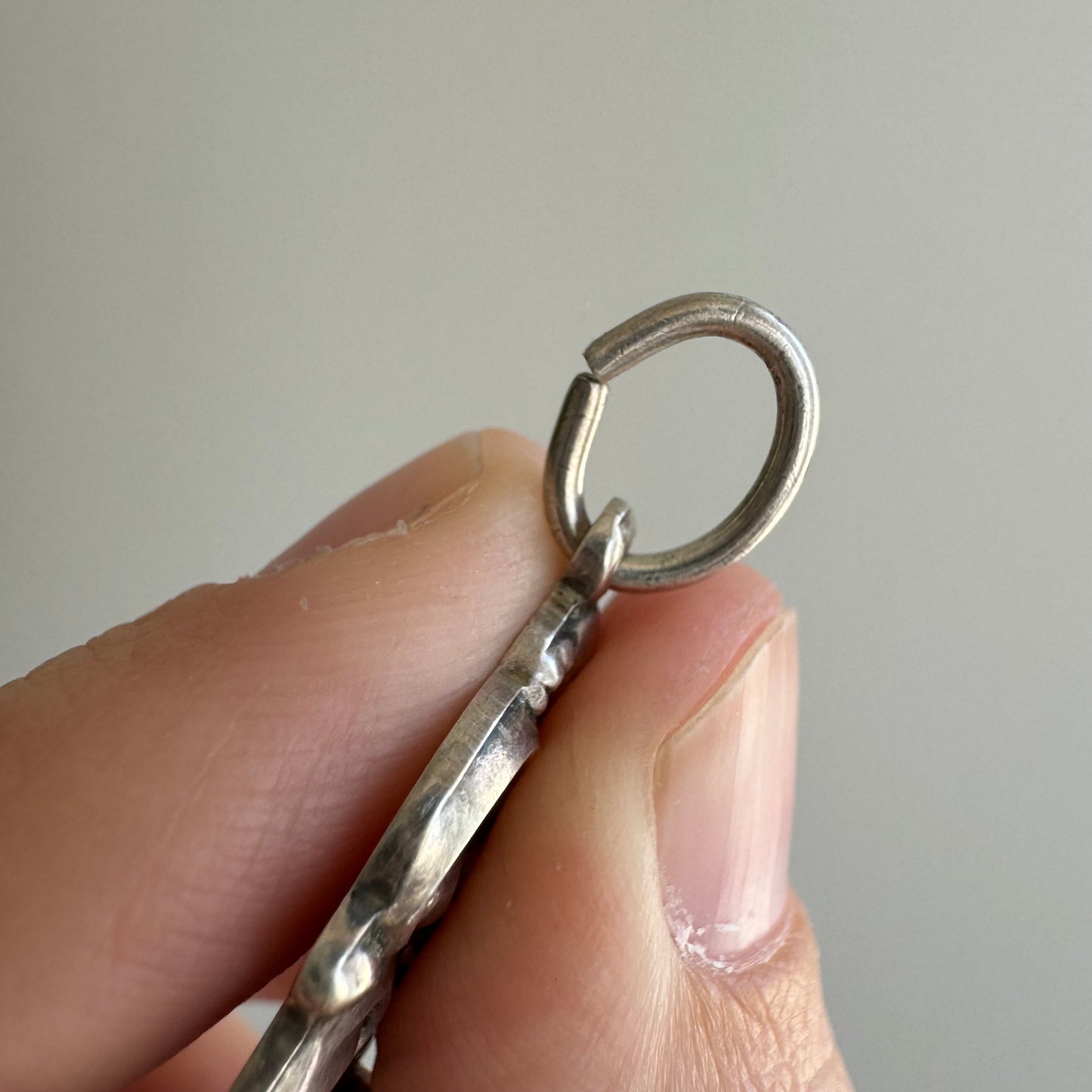 V I N T A G E // not a spoon / sterling silver and jade floral pendant / by Towle