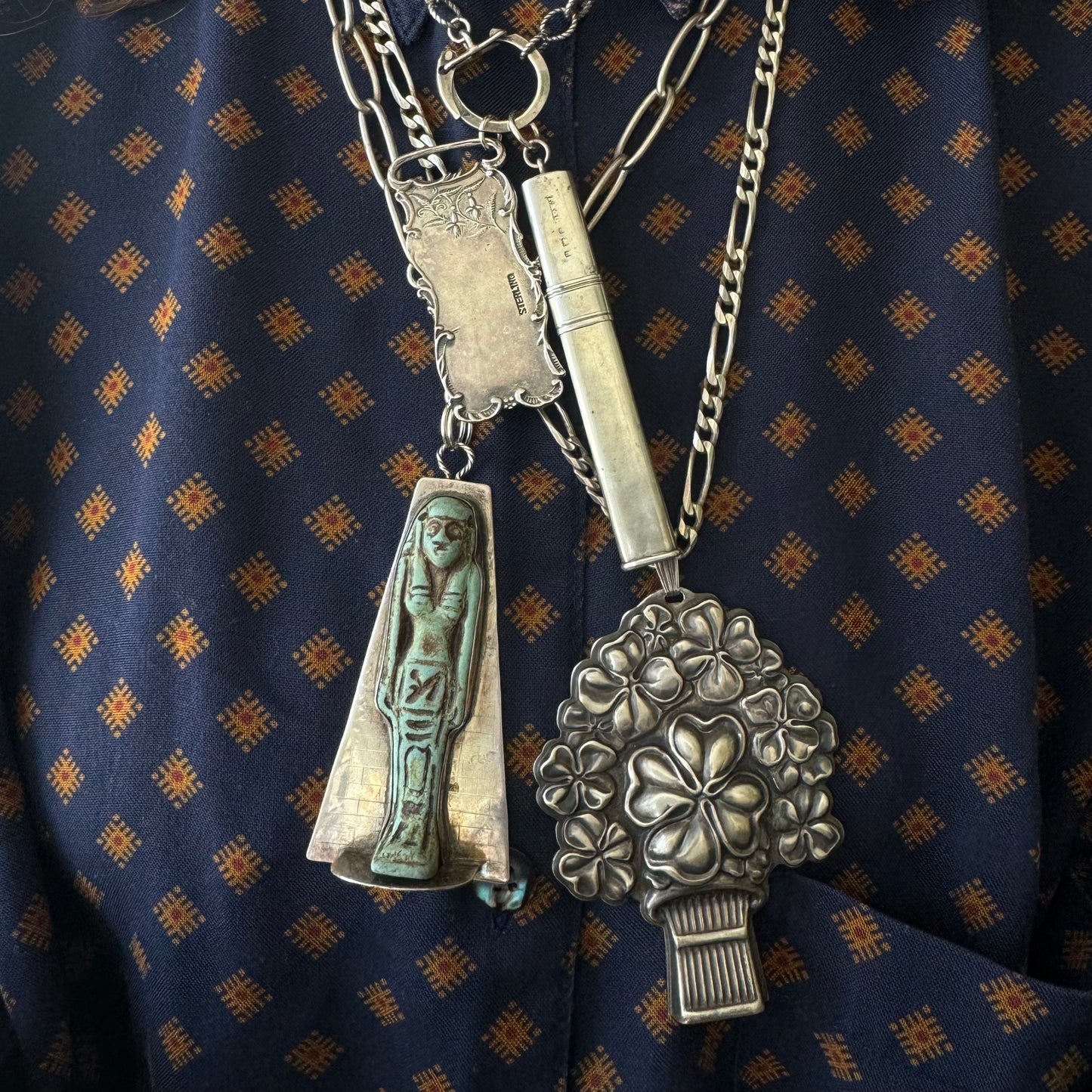V I N T A G E // lucky whistle / sterling silver LARGE shamrock whistle by Reed & Barton / a pendant