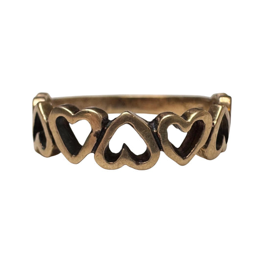 V I N T A G E // string of hearts / 10k heart cut out stacking ring / size 6.25