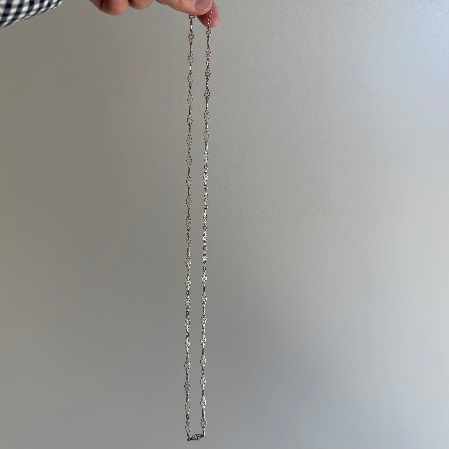 V I N T A G E // string of kites / sterling silver fancy filigree link chain necklace / 23.75", 6g