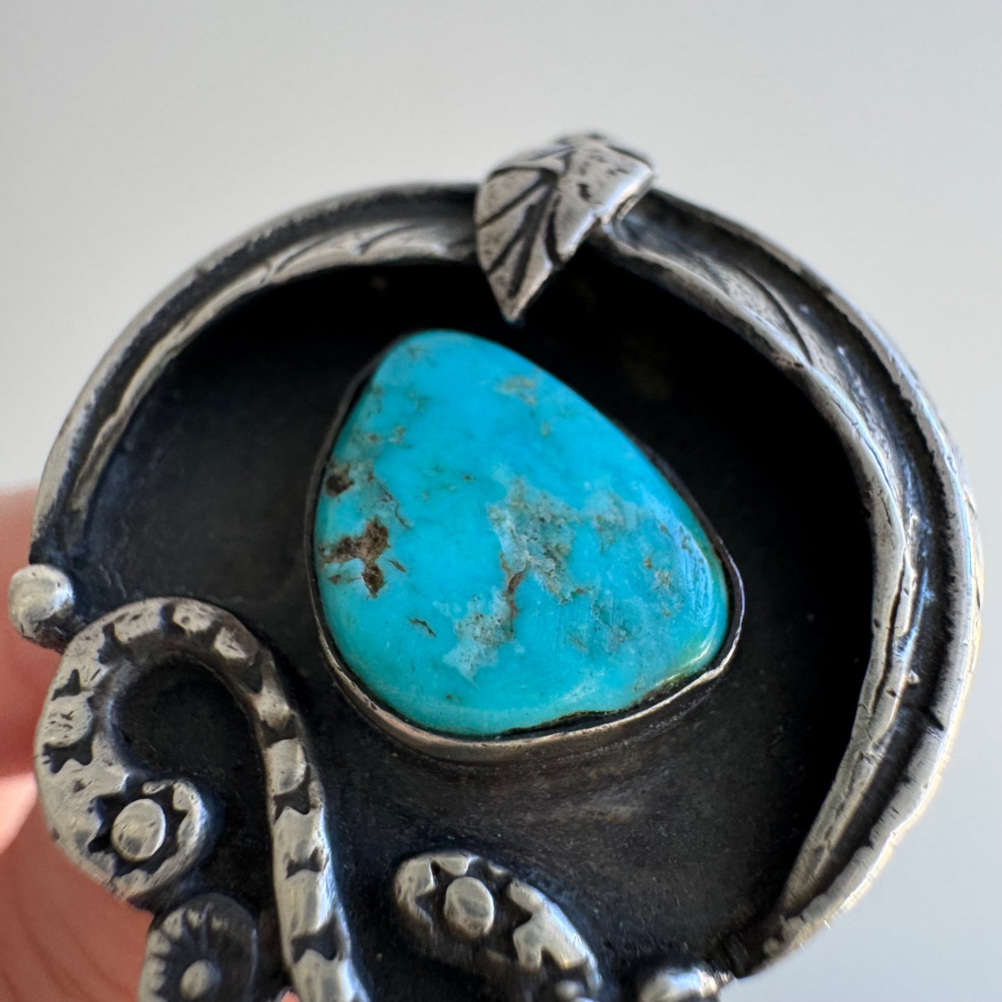 V I N T A G E // infinite change / sterling silver and turquoise statement ring / size 5ish