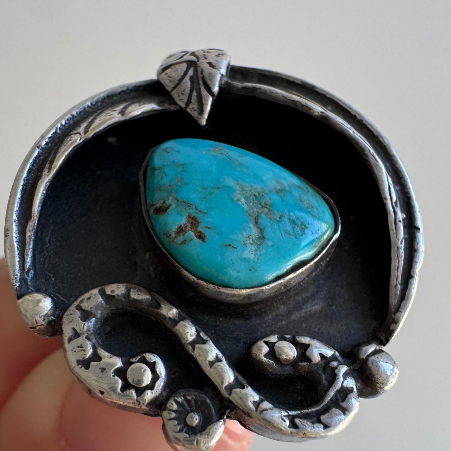 V I N T A G E // infinite change / sterling silver and turquoise statement ring / size 5ish