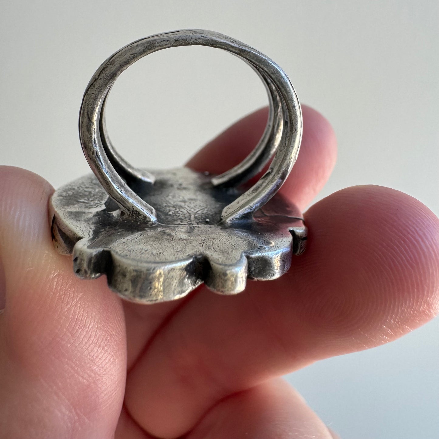 V I N T A G E // infinite change / sterling silver and turquoise statement ring / size 5ish
