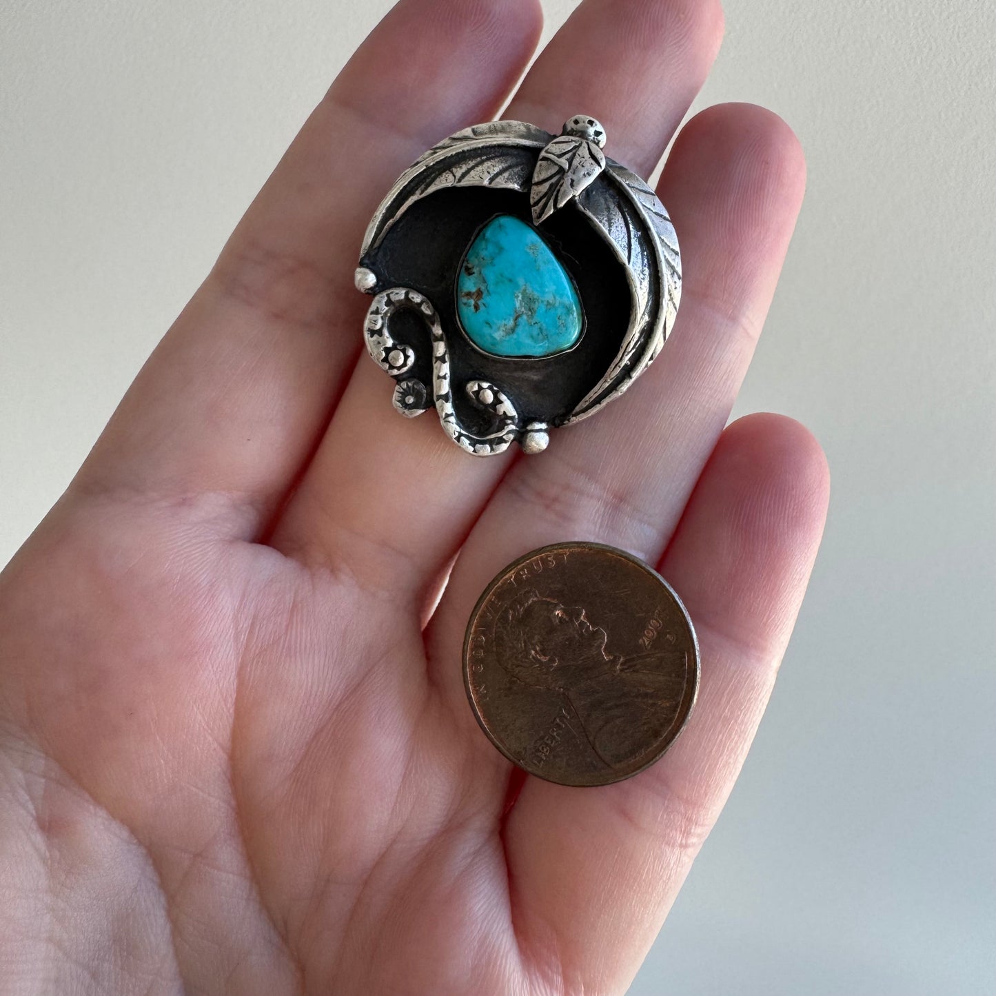 V I N T A G E // infinite change / sterling silver and turquoise statement ring / size 5ish