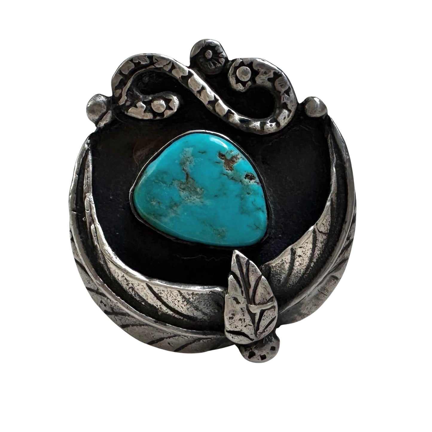 V I N T A G E // infinite change / sterling silver and turquoise statement ring / size 5ish