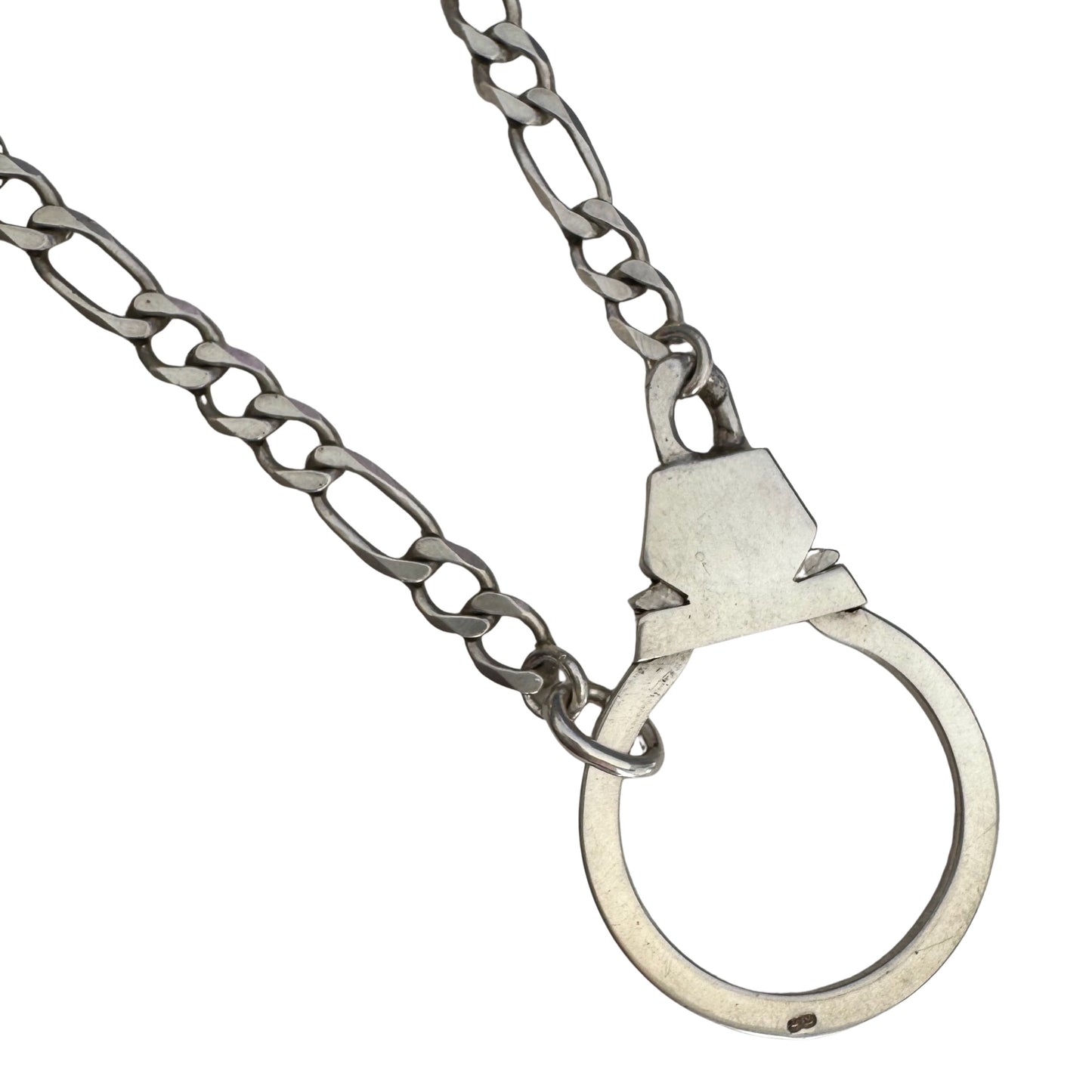 reimagined V I N T A G E // modern day watch chain / re-worked sterling chunky figaro chain with vintage carabiner clasp / ~25", 36.7g