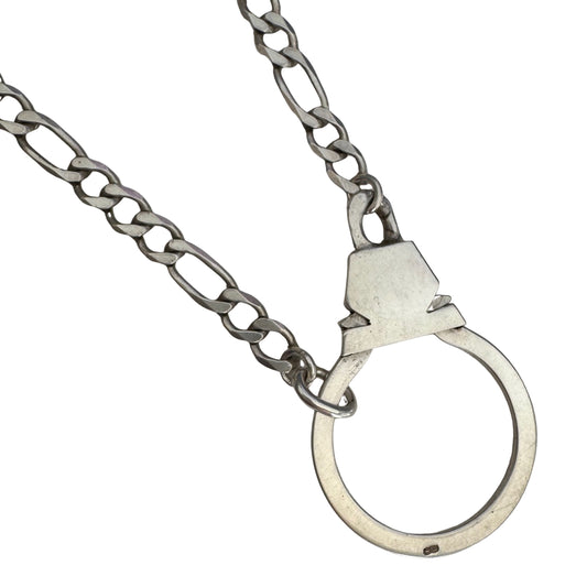 reimagined V I N T A G E // modern day watch chain / re-worked sterling chunky figaro chain with vintage carabiner clasp / ~25", 36.7g
