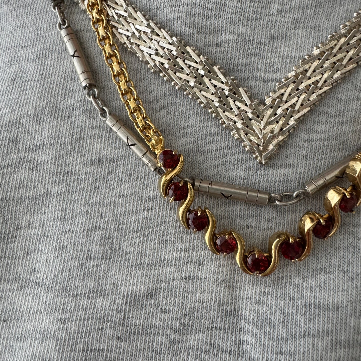 V I N T A G E // weave it together / bright white sterling silver flat woven necklace / 17", 56.8g