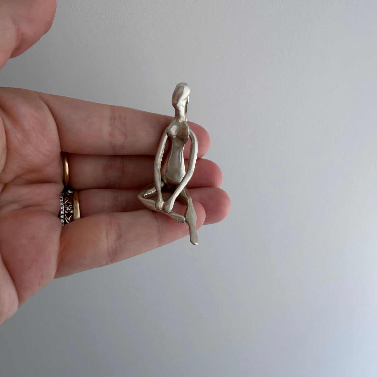 LIKE A LIVE // dynamic dancer / sterling silver large articulated pendant
