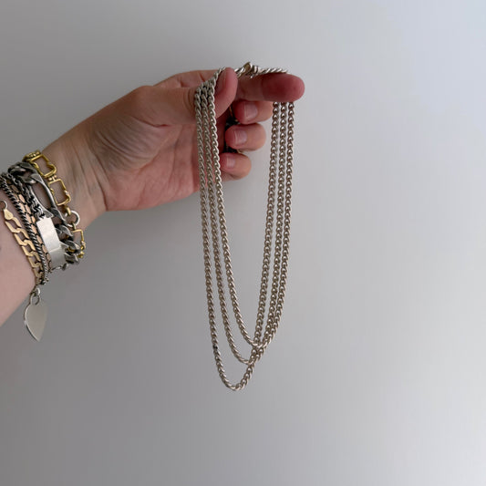 LIKE A LIVE // curb cascade / sterling silver curb chain choker / 13.25", 64.3g