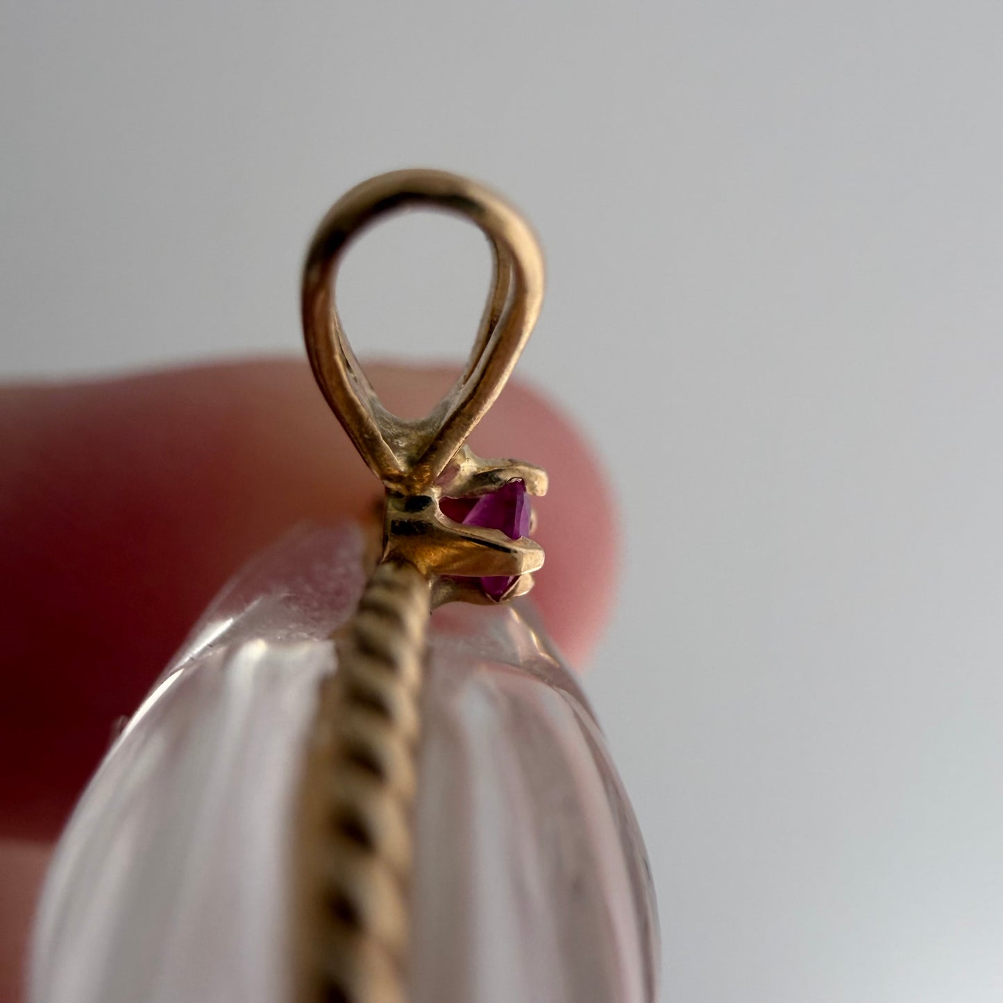 V I N T A G E // clarity of heart / 14k and carved rock crystal heart / a pendant
