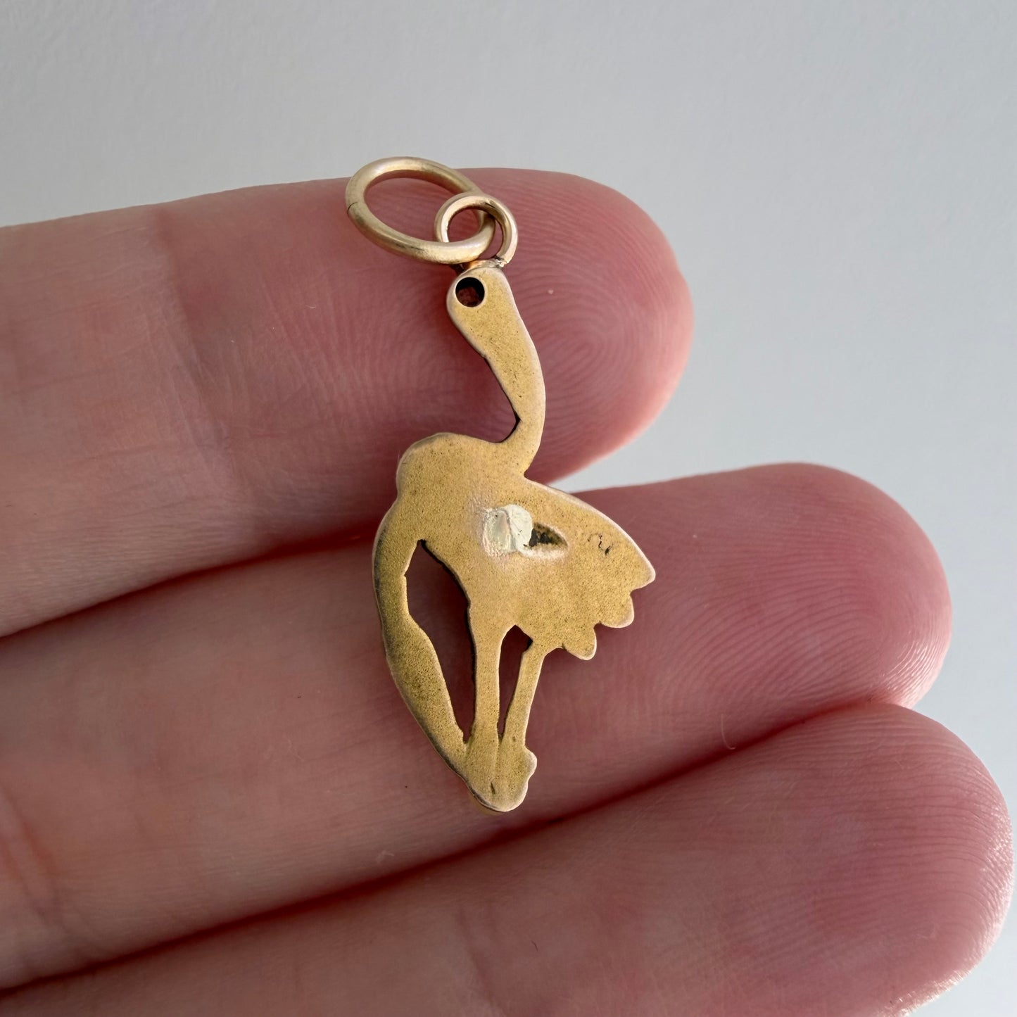 reimagined A N T I Q U E // ups and downs / 10k double heron with diamond and pearl / a pendant from a stick pin