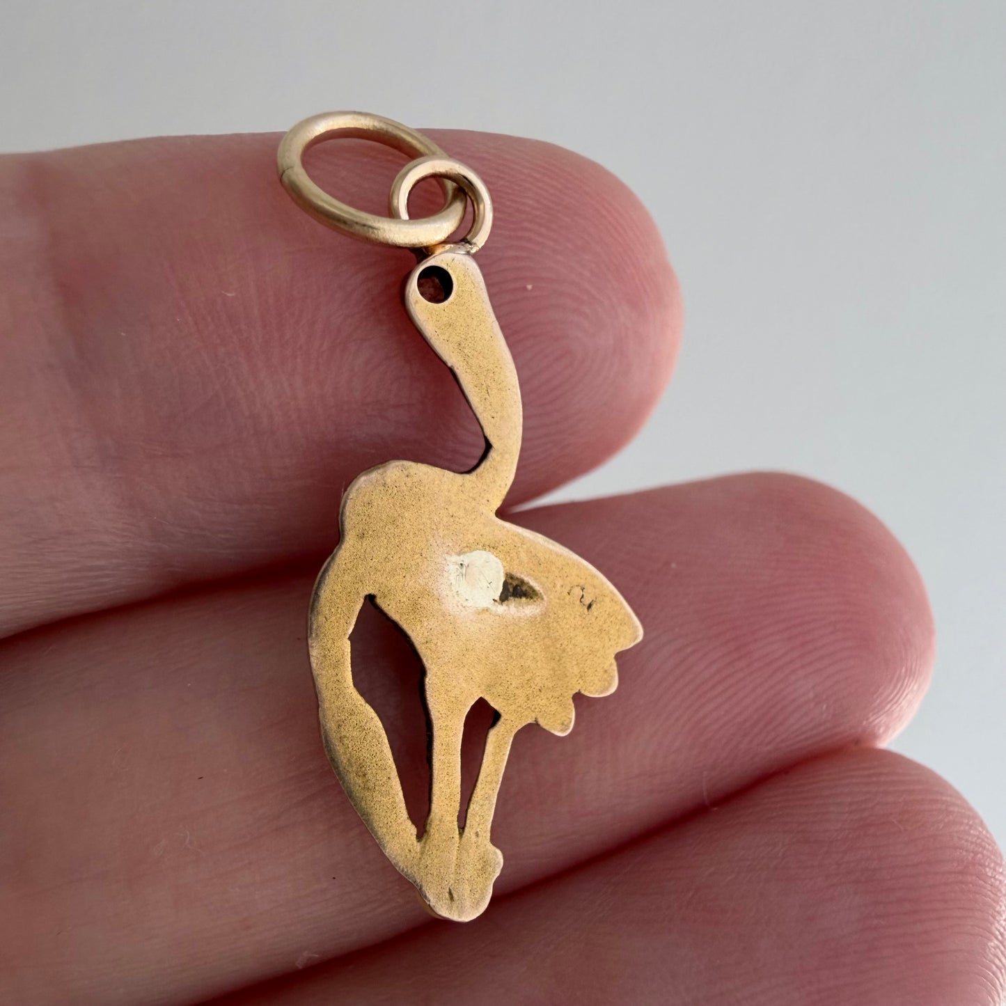 reimagined A N T I Q U E // ups and downs / 10k double heron with diamond and pearl / a pendant from a stick pin