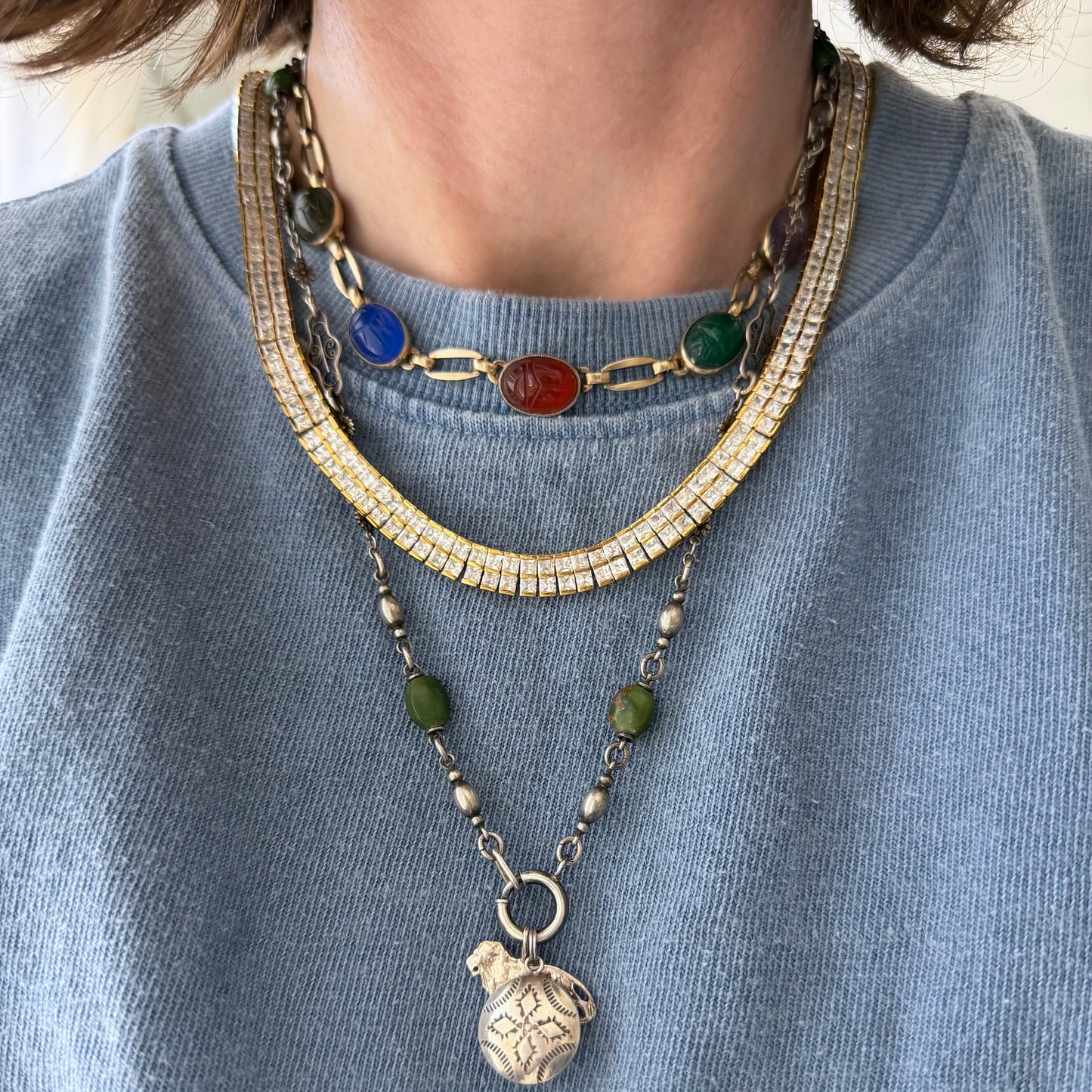 LIKE A LIVE // glam on a budget / gold over sterling silver cz tennis necklace / 18.25", 54g