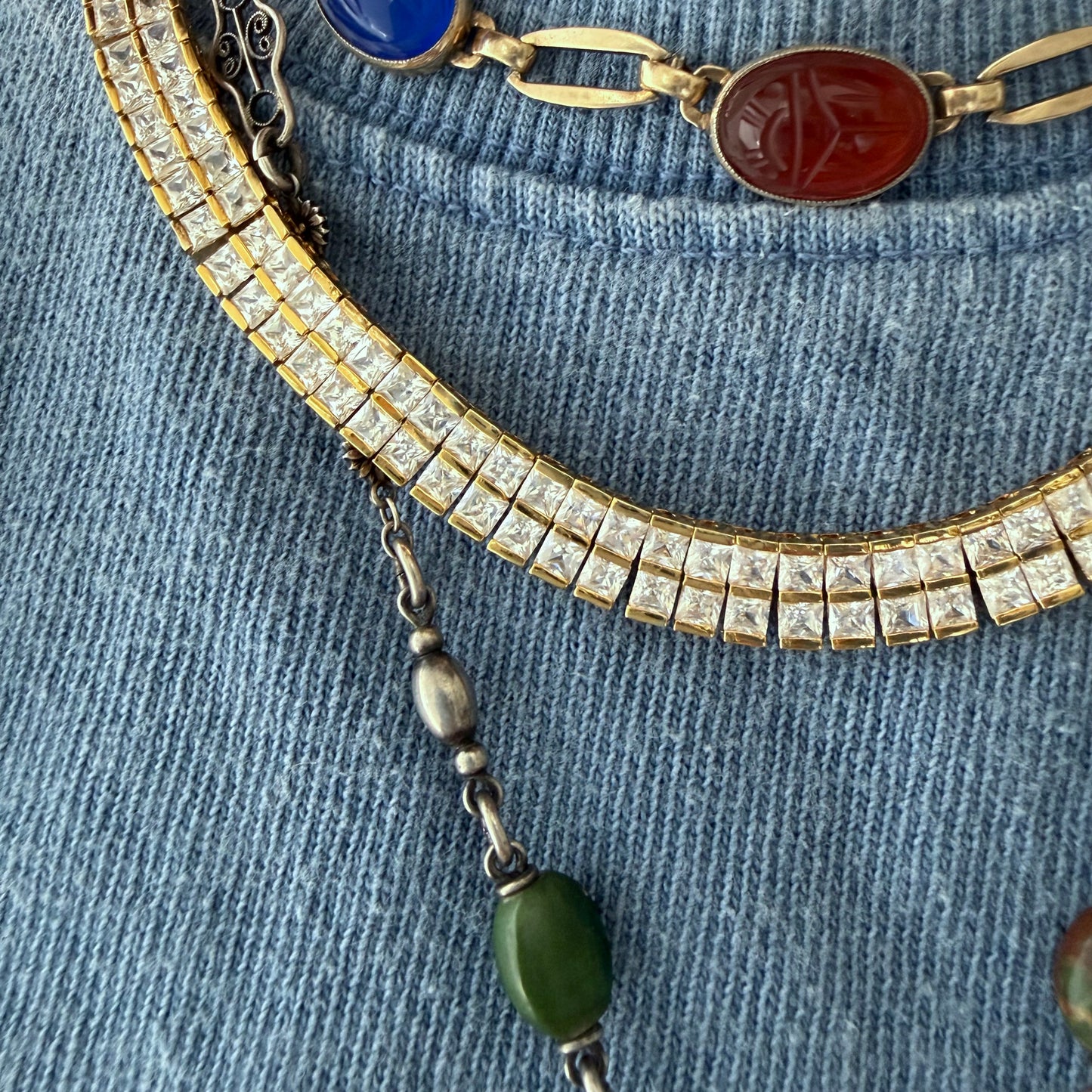 LIKE A LIVE // glam on a budget / gold over sterling silver cz tennis necklace / 18.25", 54g