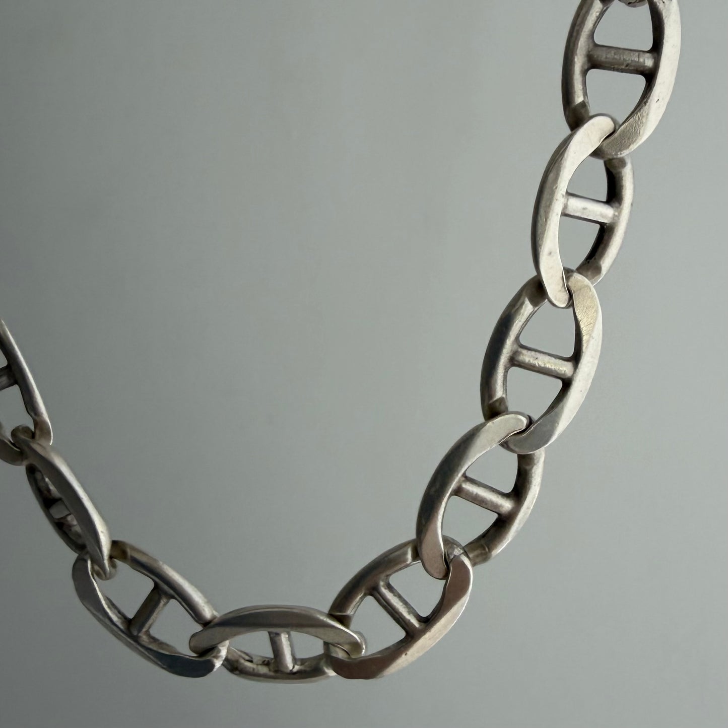 LIKE A LIVE // infinite anchors / sterling silver flat wide heavy anchor chain, ~21", 88.4g!