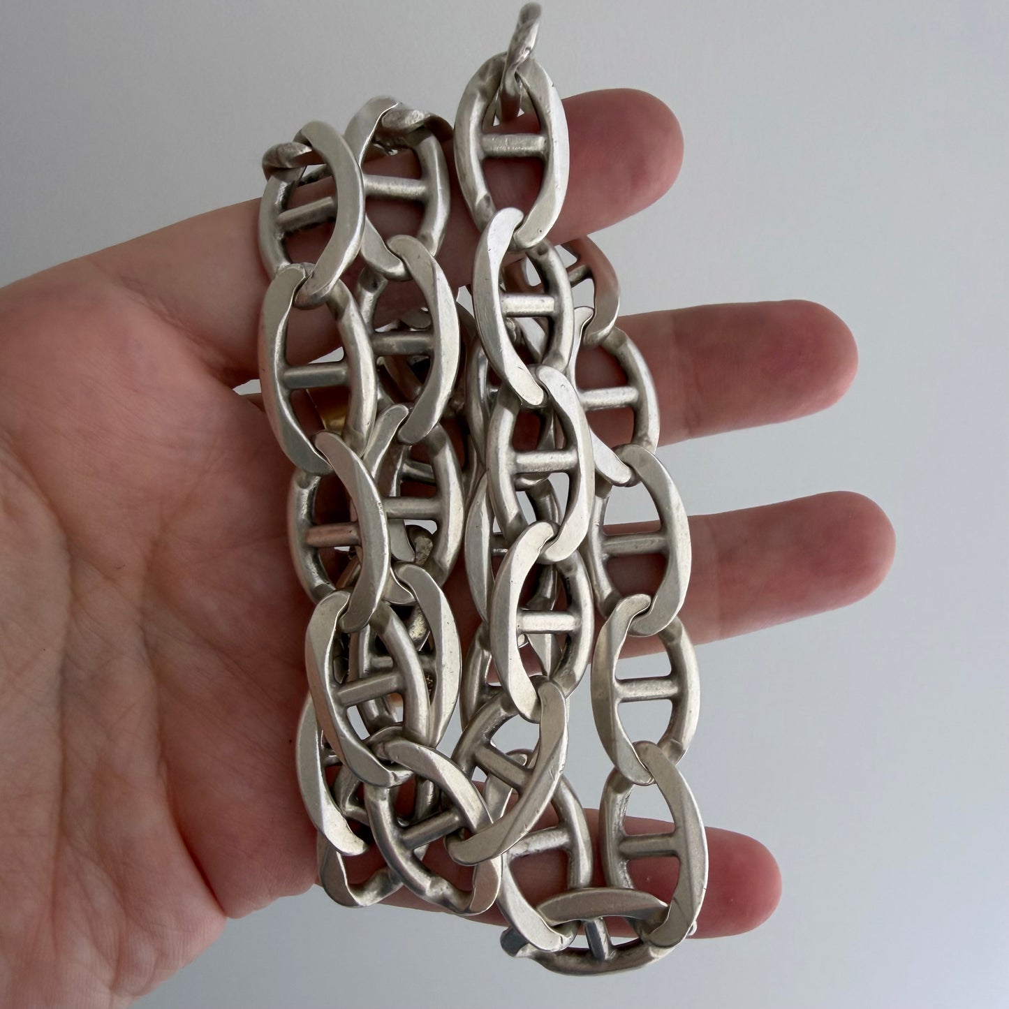 LIKE A LIVE // infinite anchors / sterling silver flat wide heavy anchor chain, ~21", 88.4g!