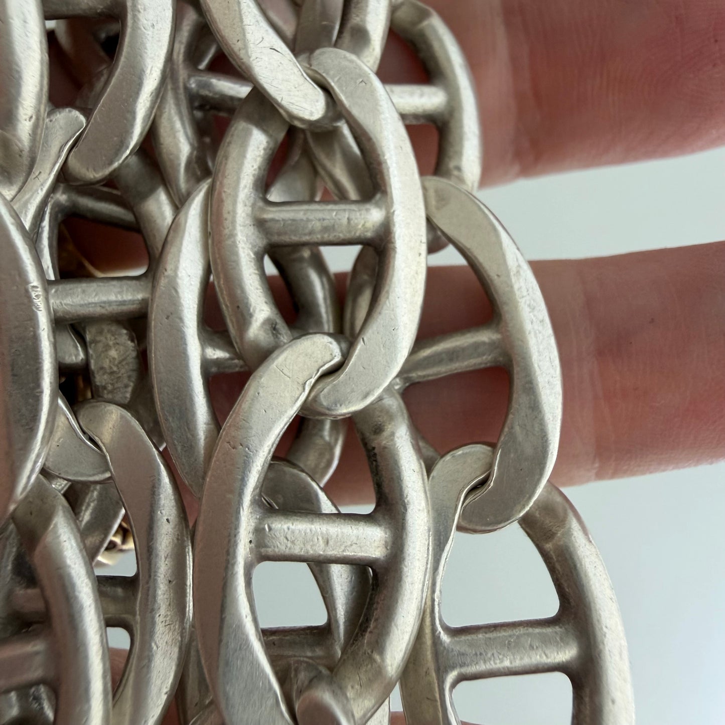 LIKE A LIVE // infinite anchors / sterling silver flat wide heavy anchor chain, ~21", 88.4g!