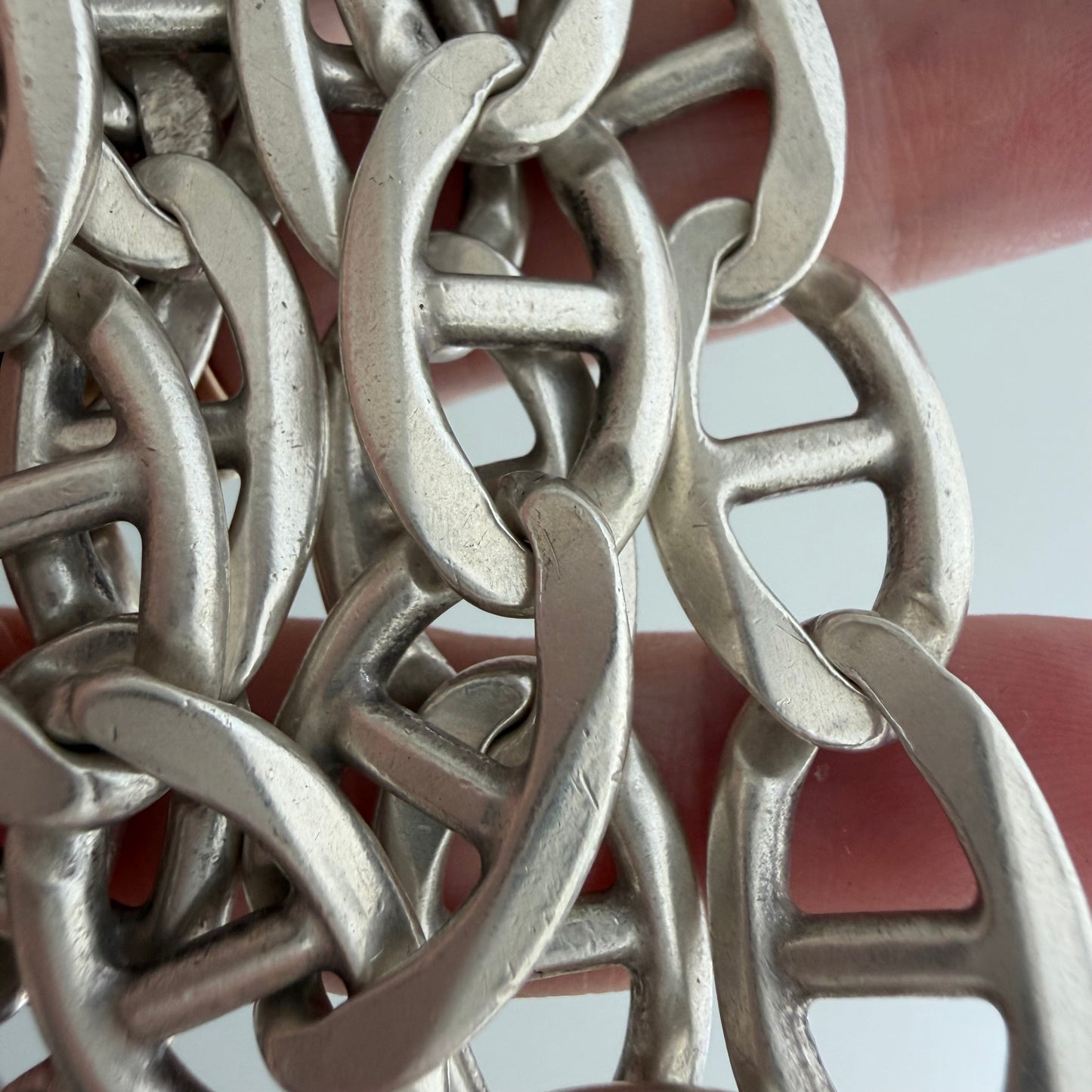 LIKE A LIVE // infinite anchors / sterling silver flat wide heavy anchor chain, ~21", 88.4g!