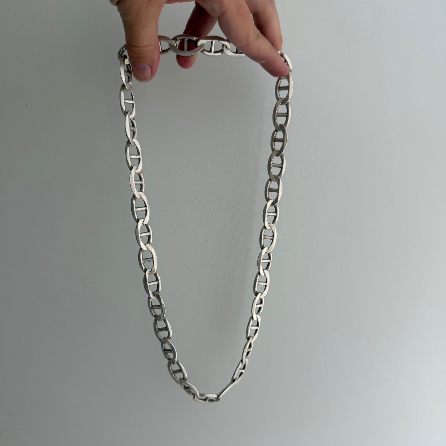LIKE A LIVE // infinite anchors / sterling silver flat wide heavy anchor chain, ~21", 88.4g!