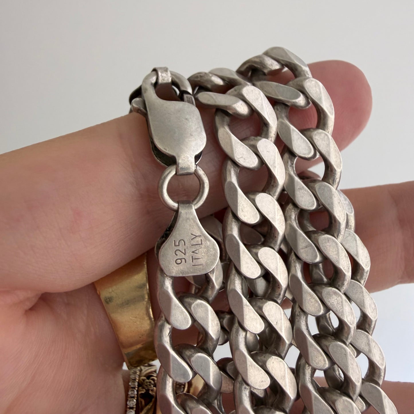 LIKE A LIVE // perfect curb chain / sterling silver chunky heavy flat chain / 30.75", 85g