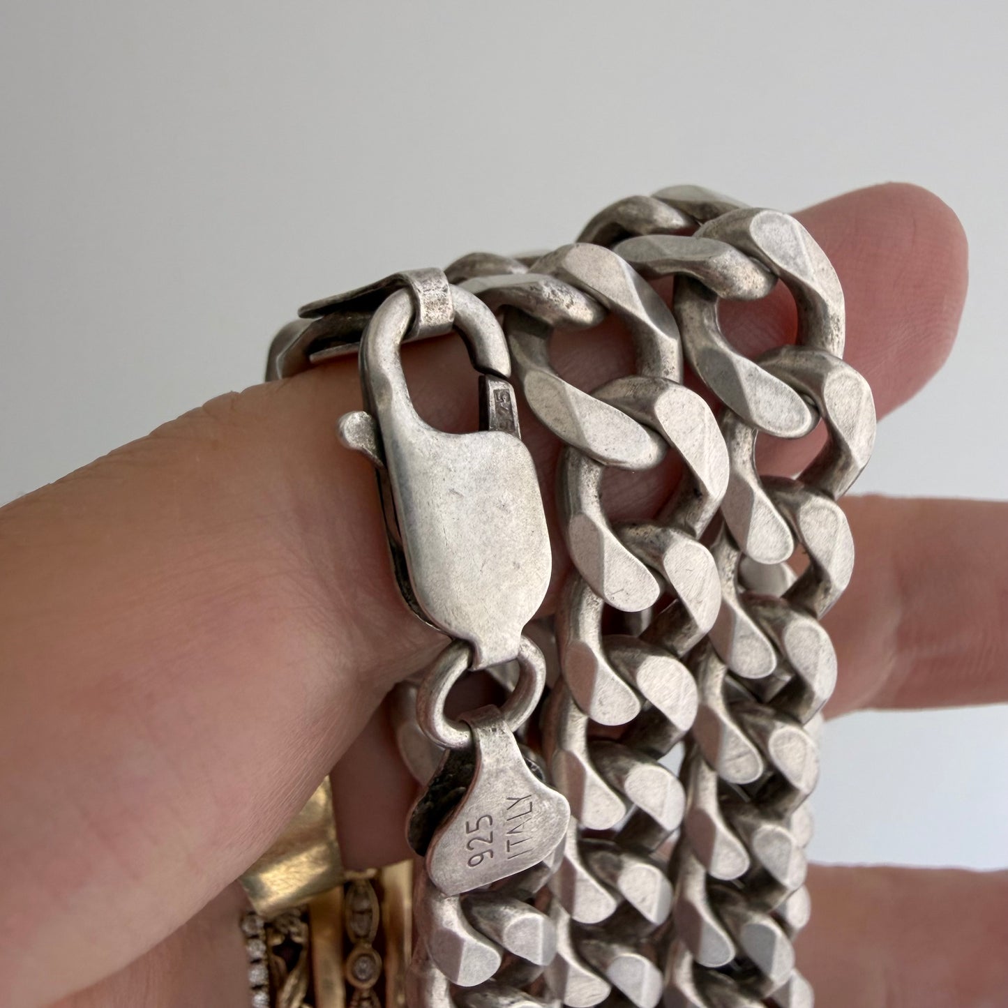 LIKE A LIVE // perfect curb chain / sterling silver chunky heavy flat chain / 30.75", 85g