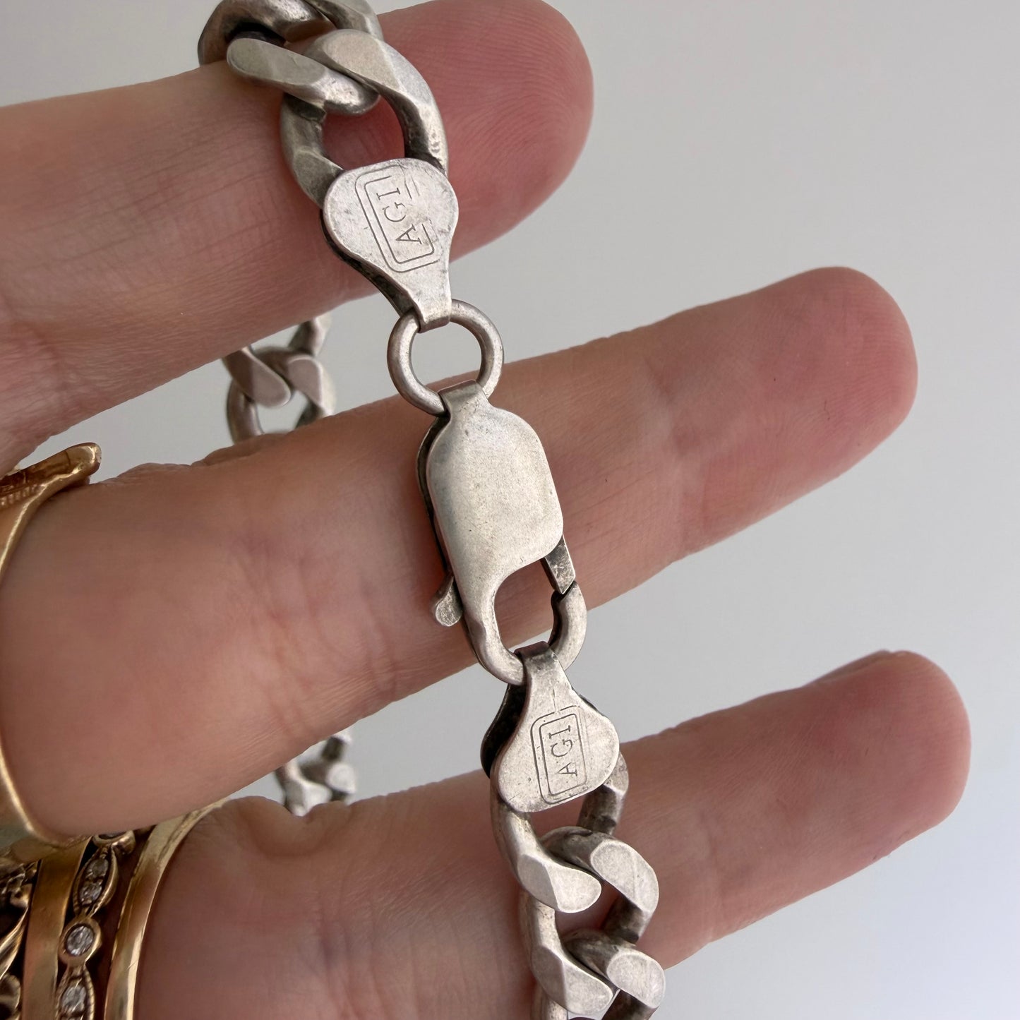 LIKE A LIVE // perfect curb chain / sterling silver chunky heavy flat chain / 30.75", 85g