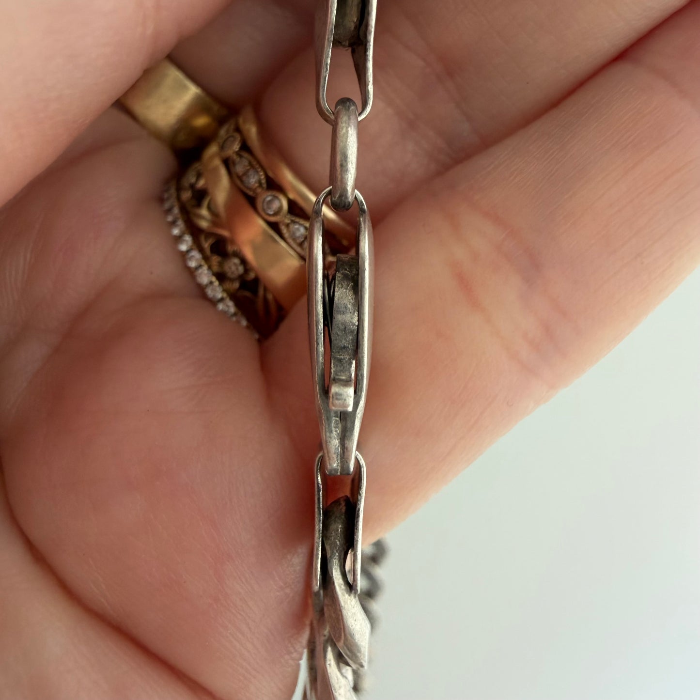 LIKE A LIVE // perfect curb chain / sterling silver chunky heavy flat chain / 30.75", 85g