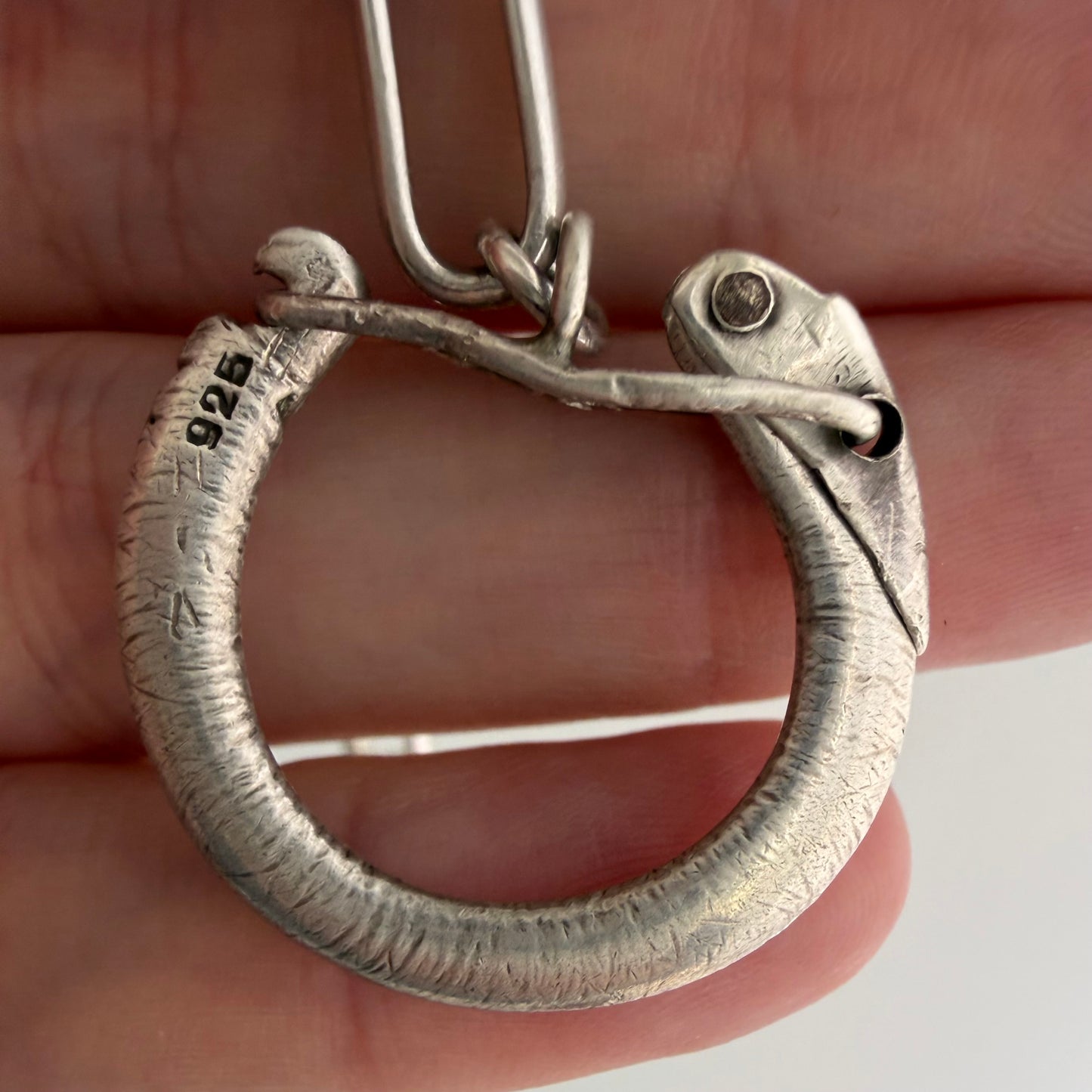 LIKE A LIVE // terrific trombone / sterling silver reworked trombone chain with carabiner charm holder clasp / ~16", 30g