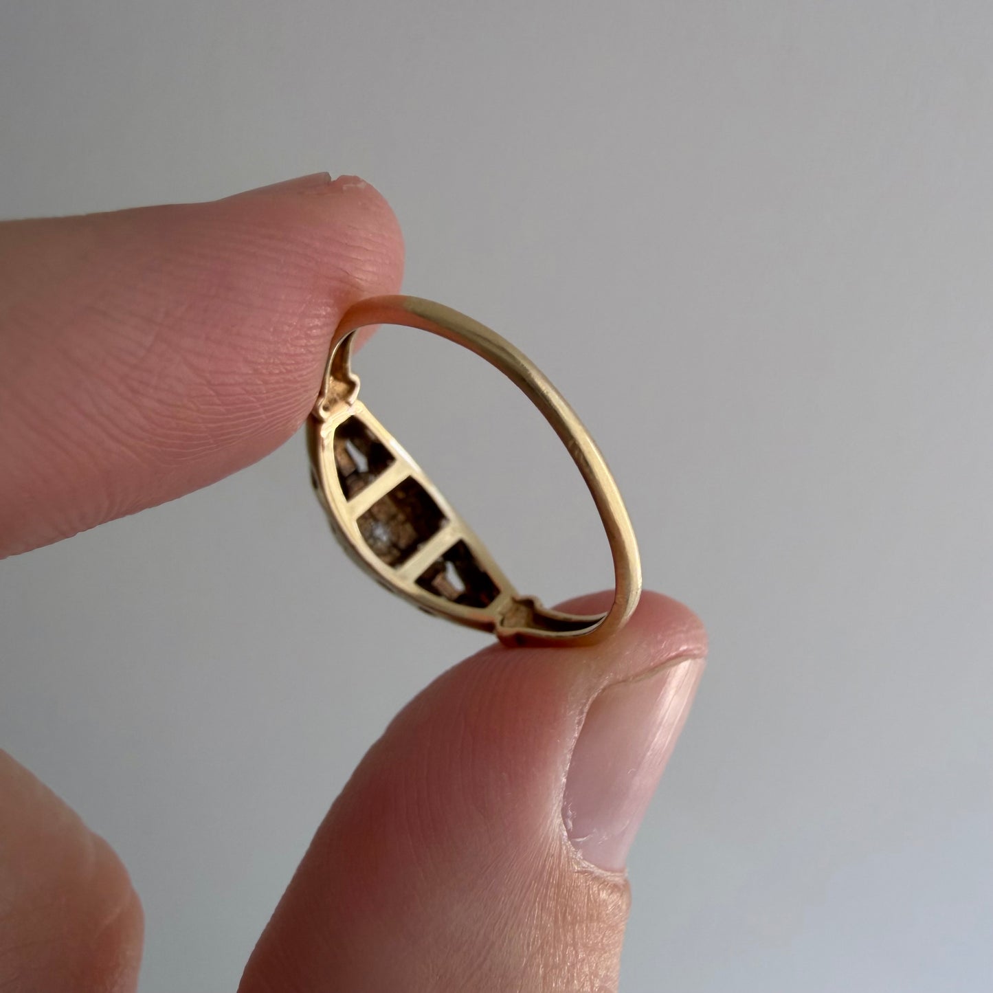 V I N T A G E // late deco bloom / two tone 14k and diamond floral solitaire ring / size 5.25