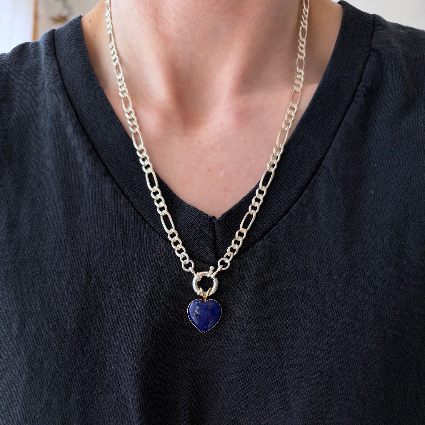 reimagined V I N T A G E // modern day watch chain / re-worked sterling silver figaro chain / 20.5"+, 16.4g