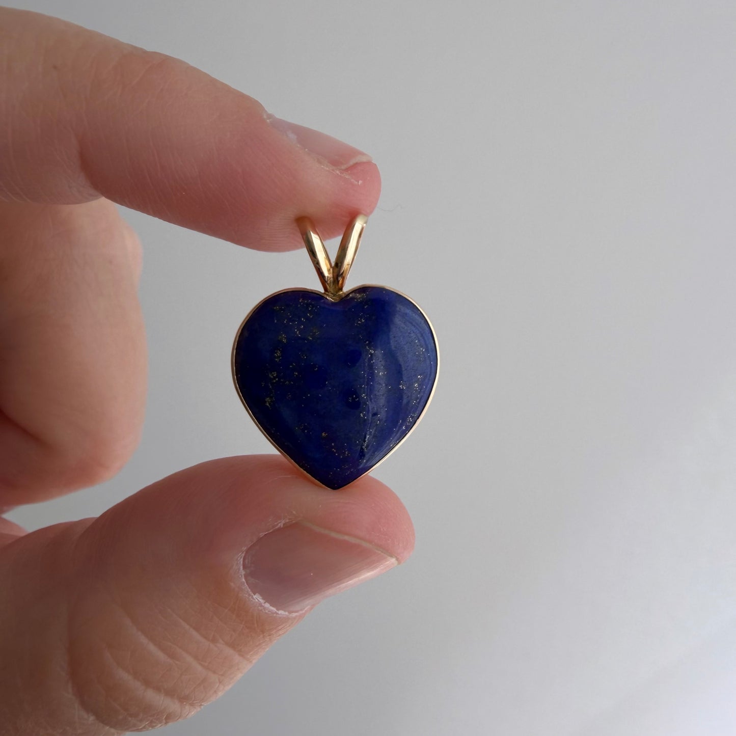 E S T A T E // as above so below kinda love / 14k bezel set lapis lazuli heart / a pendant