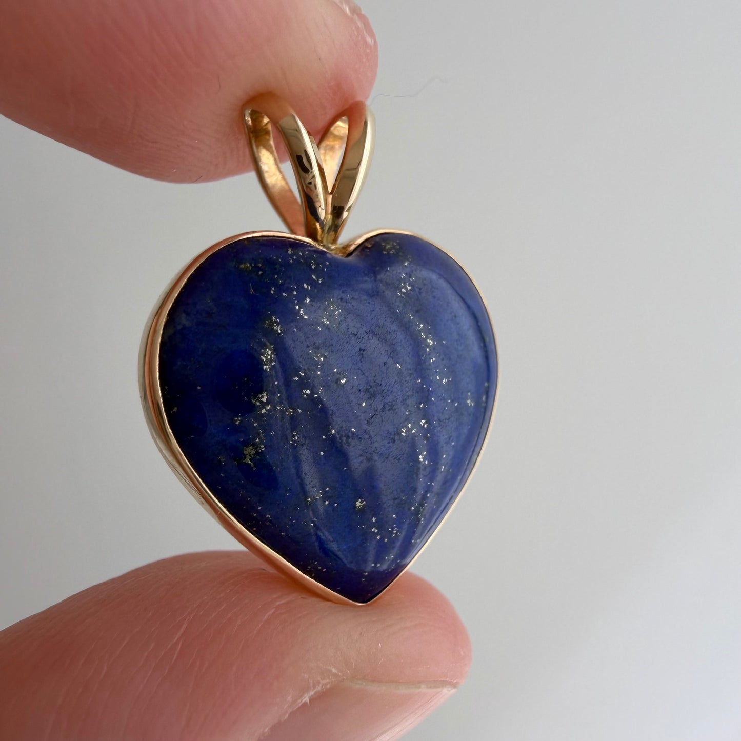 E S T A T E // as above so below kinda love / 14k bezel set lapis lazuli heart / a pendant