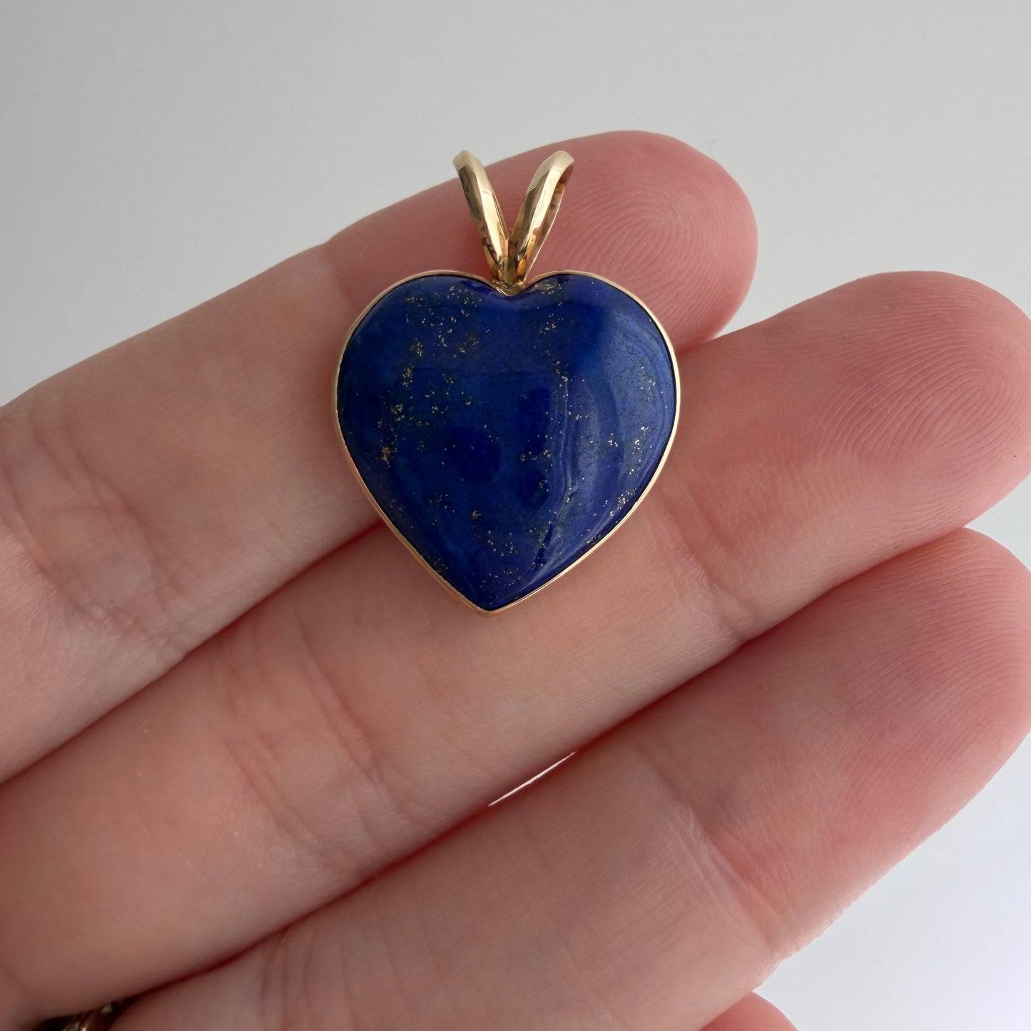 E S T A T E // as above so below kinda love / 14k bezel set lapis lazuli heart / a pendant