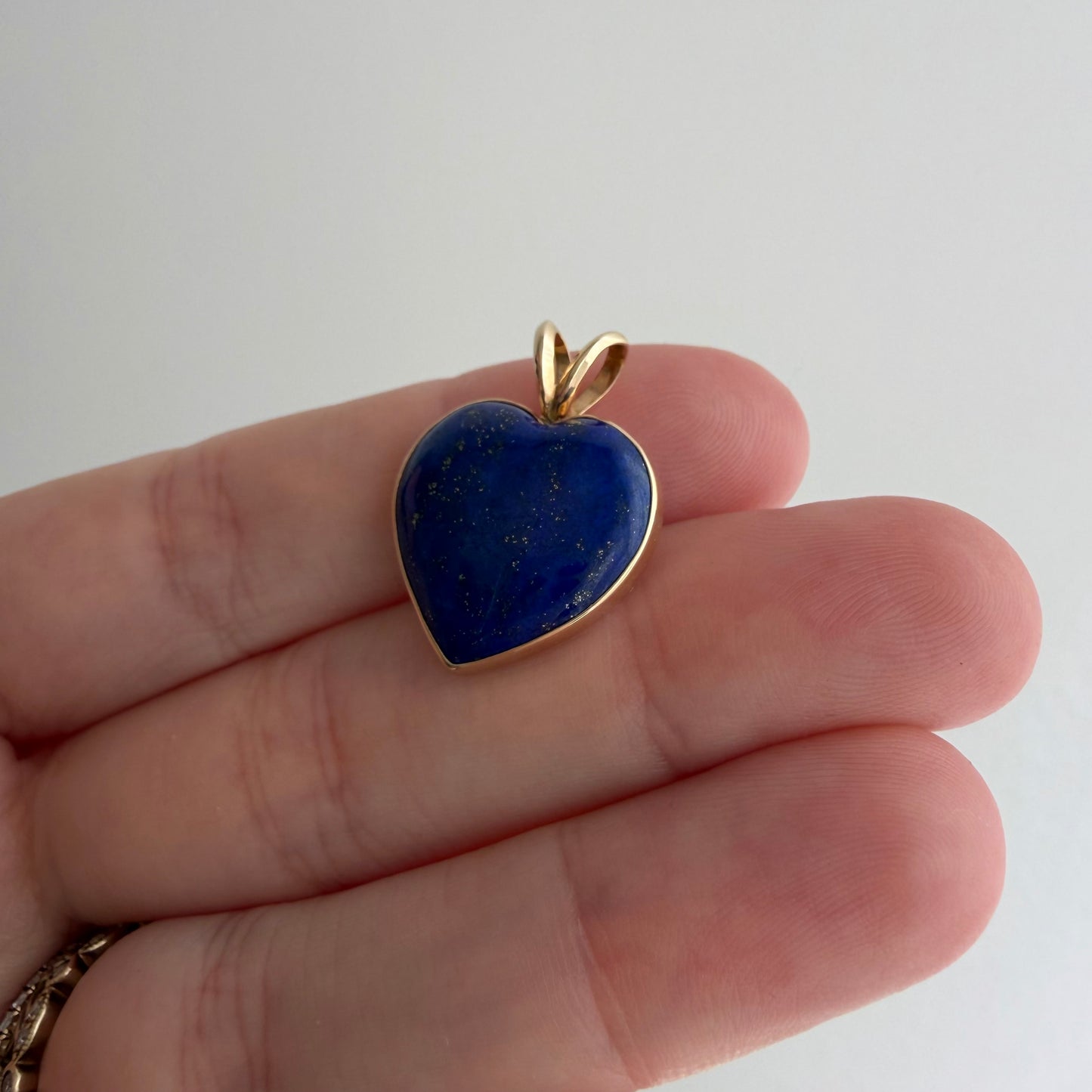 E S T A T E // as above so below kinda love / 14k bezel set lapis lazuli heart / a pendant