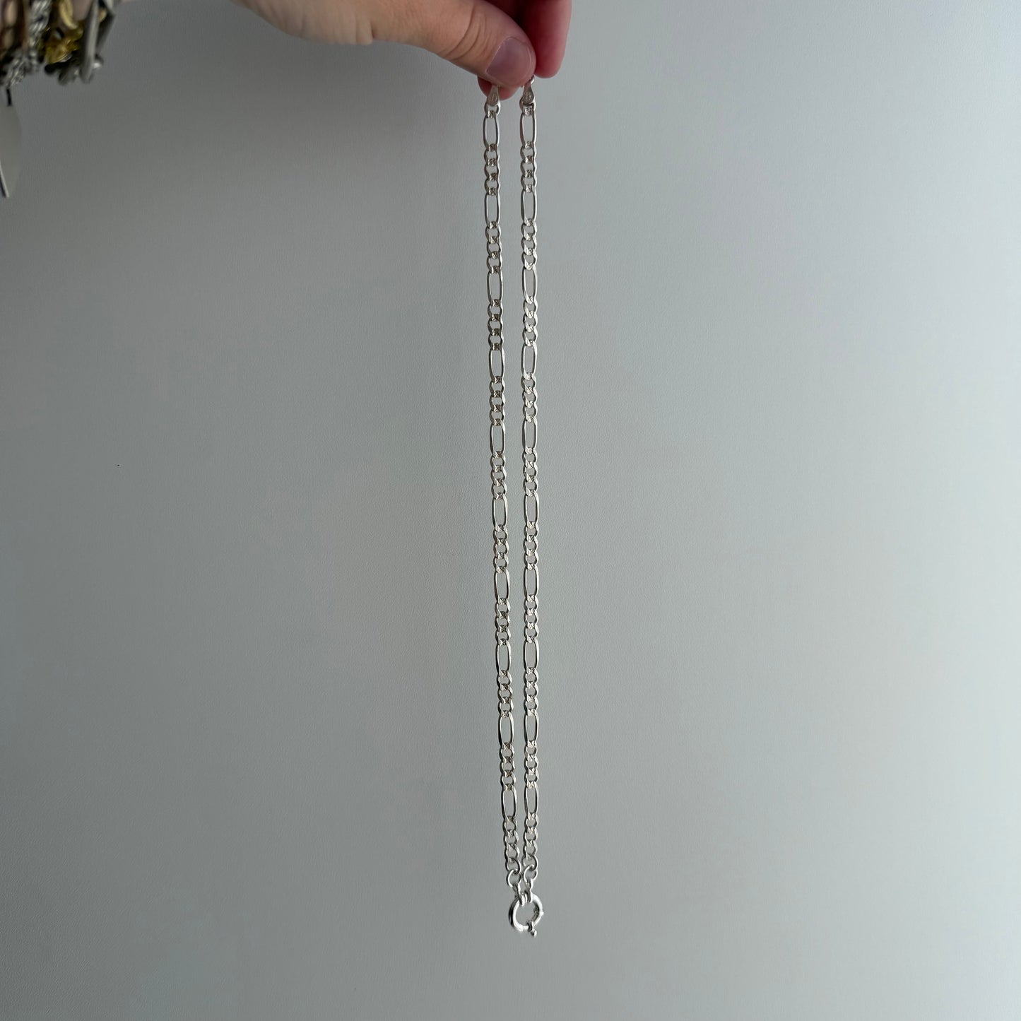 reimagined V I N T A G E // modern day watch chain / re-worked sterling silver figaro chain / 20.5"+, 16.4g