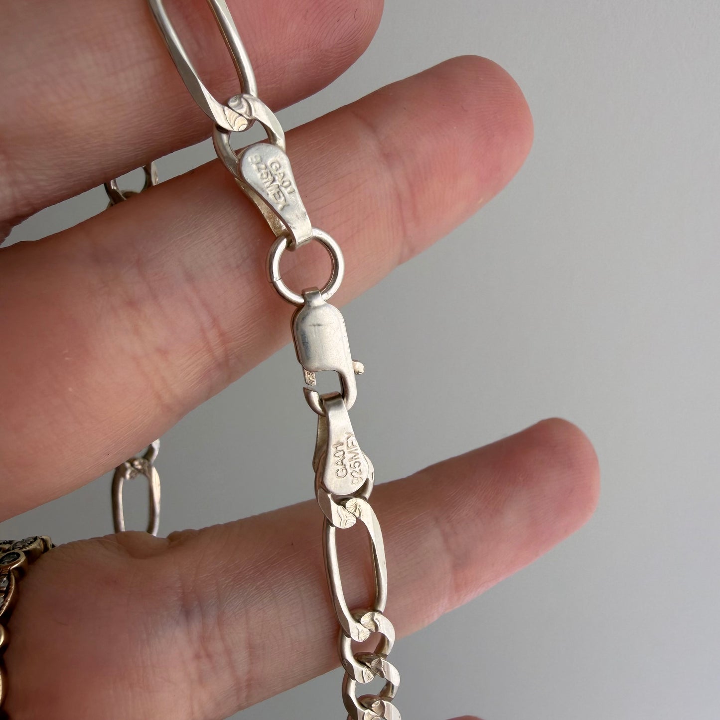 reimagined V I N T A G E // modern day watch chain / re-worked sterling silver figaro chain / 20.5"+, 16.4g