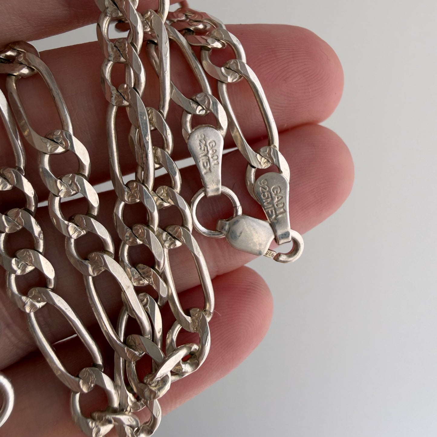 reimagined V I N T A G E // modern day watch chain / re-worked sterling silver figaro chain / 20.5"+, 16.4g