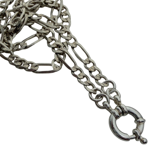 reimagined V I N T A G E // modern day watch chain / re-worked sterling silver figaro chain / 20.5"+, 16.4g