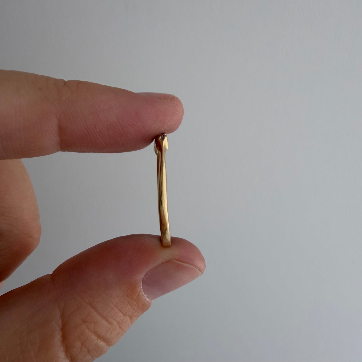 V I N T A G E // skinny stacker / 14k yellow and white gold five diamond band / size 7.75